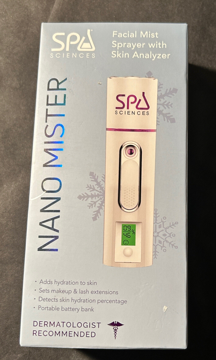 NEW and Sealed Spa Sciences Nano Mister Facial Mist Sprayer w/ Skin Analyzer