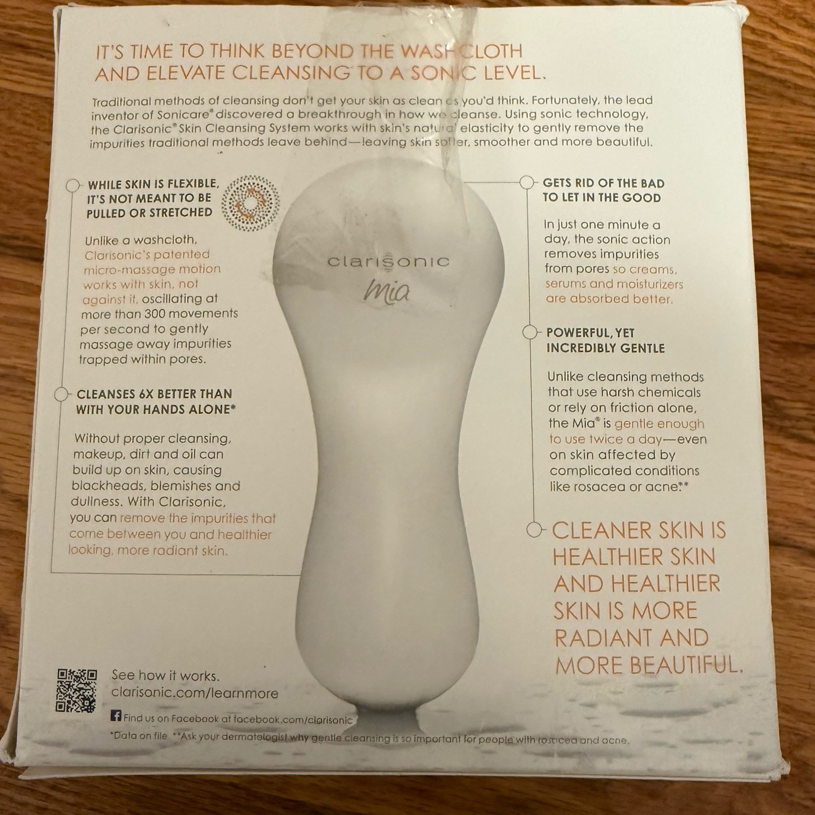 Clarisonic Mia 1 Sonic Skin Cleansing System-White With 1 Unused Head