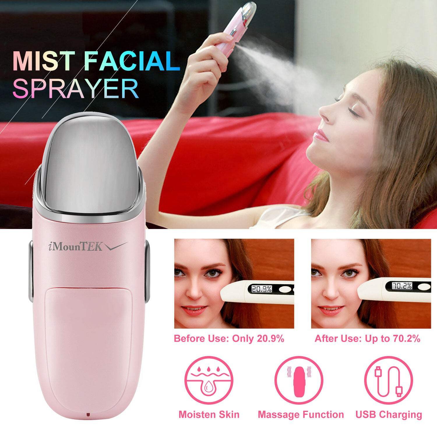 Nano Facial Mister Nano Cool Mist Facial Sprayer Portable Handy Face Steamer Moi