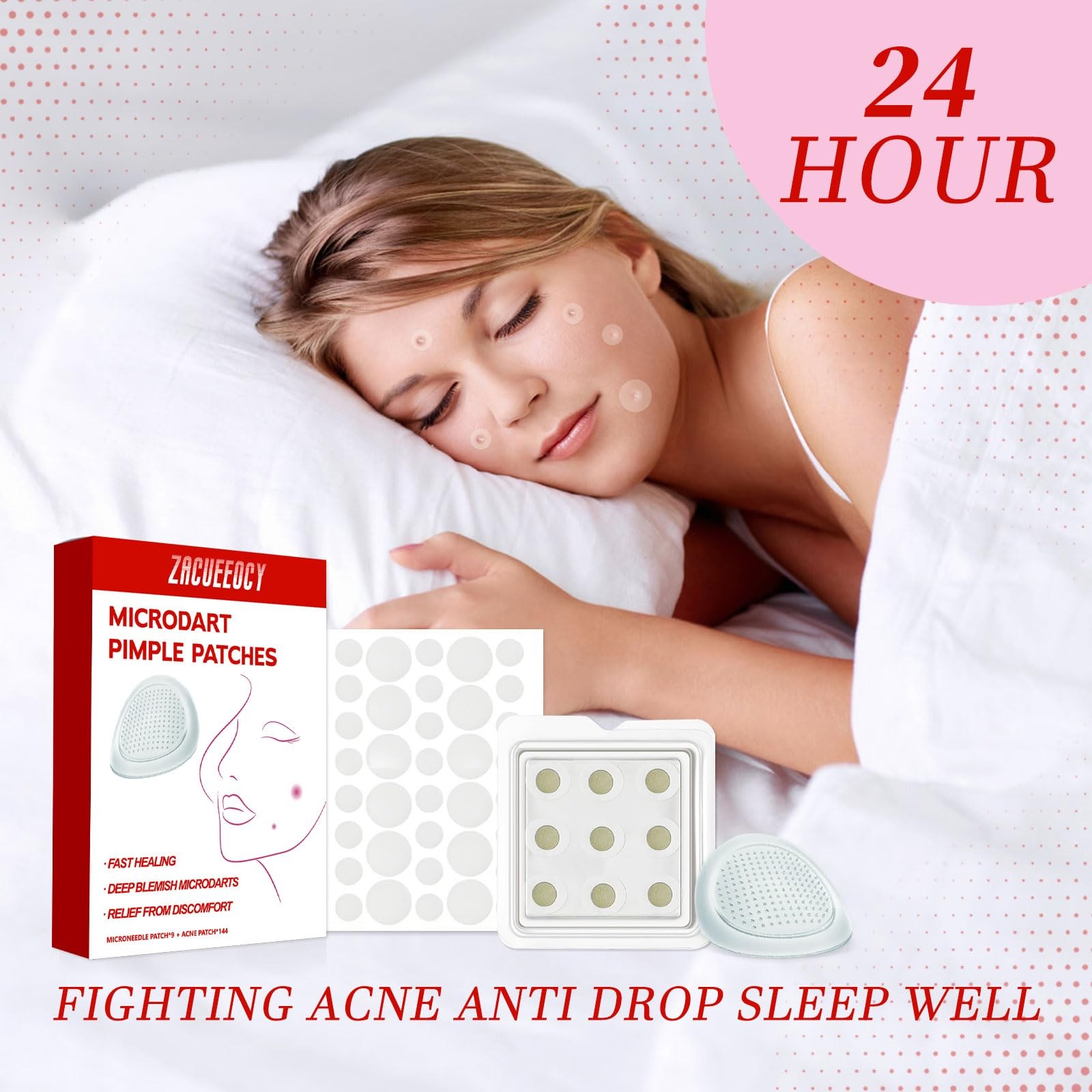 ZACUEEOCY 153 Counts Pimple Patches for Face, Hydrocolloid Acne Patch White
