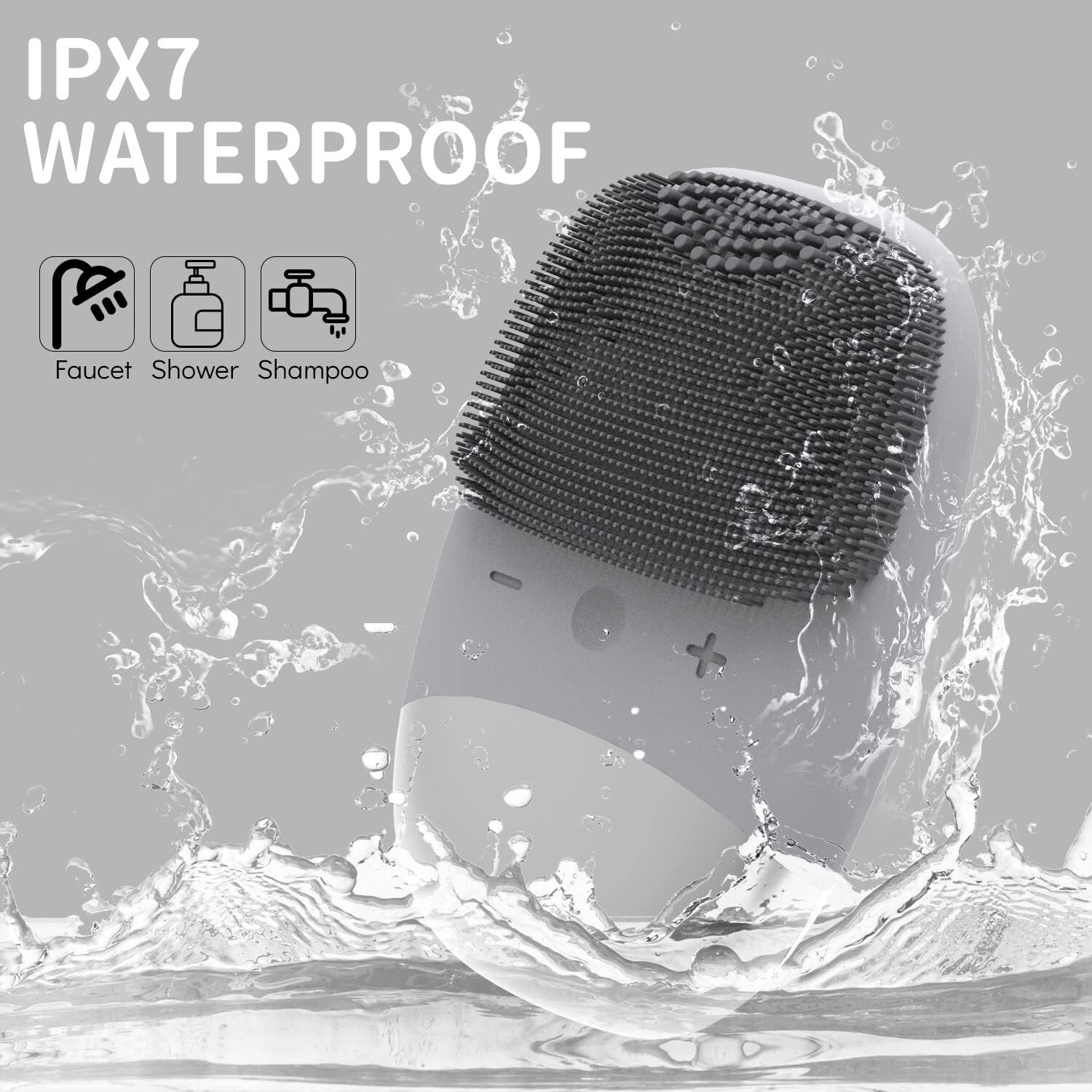 Silicone Rechargeable Electric Face Cleansing Brush Skin Massager Waterproof