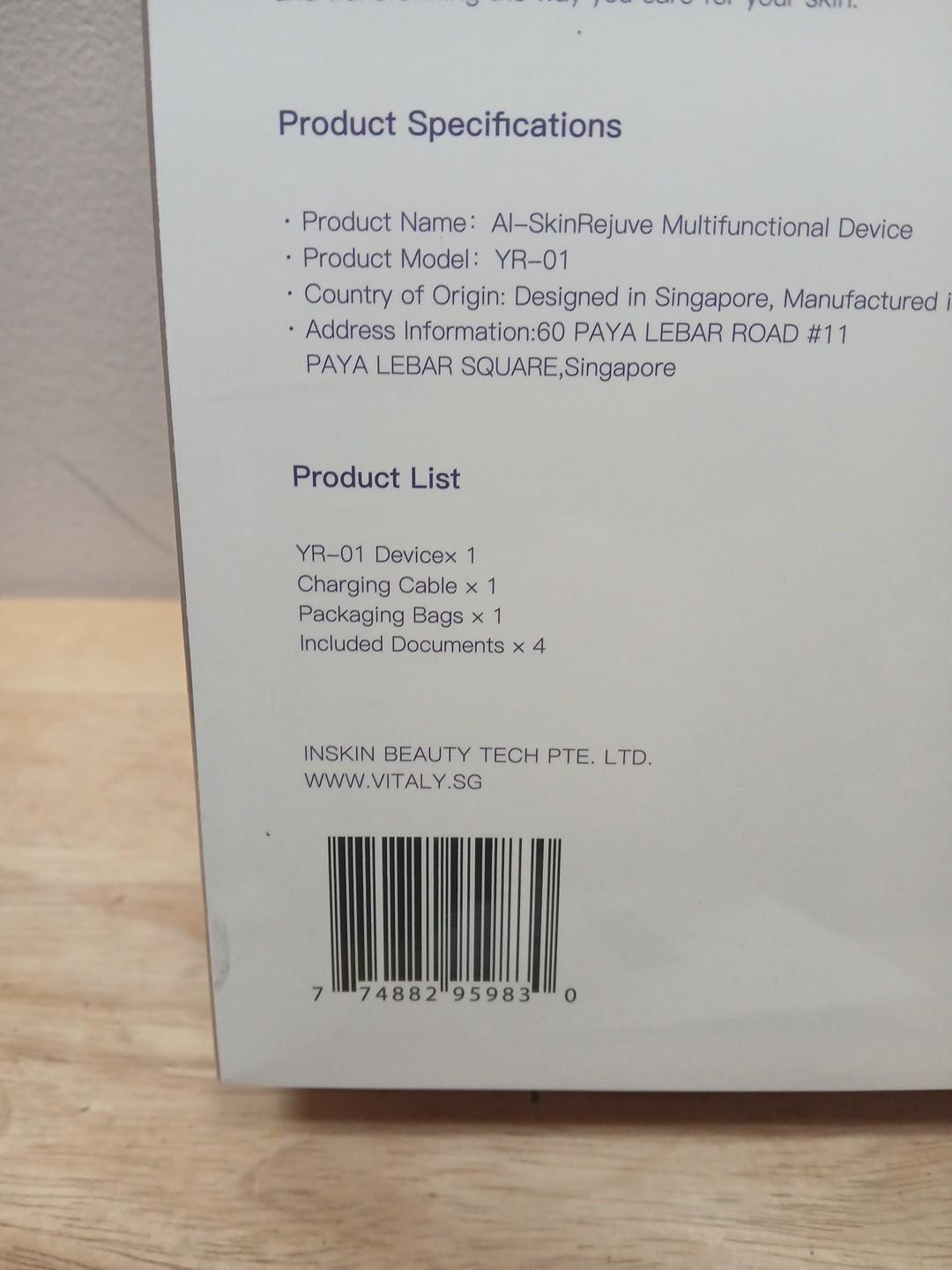 Vitaly AI SkinRejuve Multifunctional Device W/ YouthRejuve Anti-Aging Gel Sealed