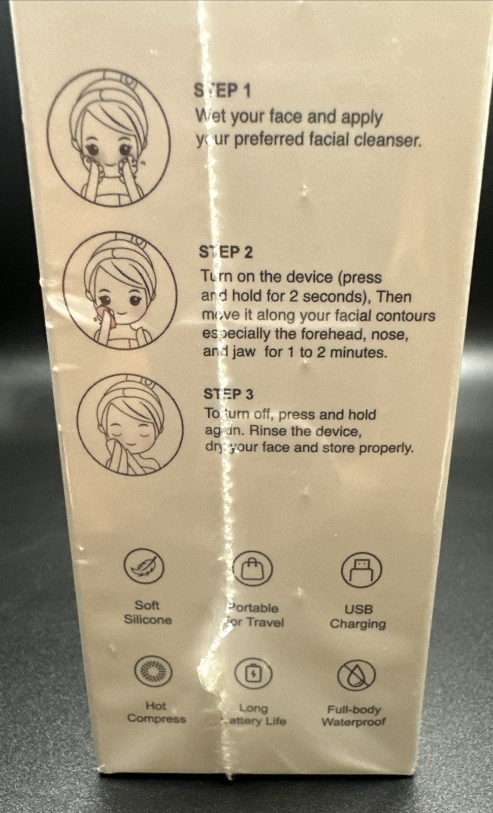 NEW SEALED DERMALACTIVES PureSkin + Cleansing Brush Facial Tool Device MSRP $130