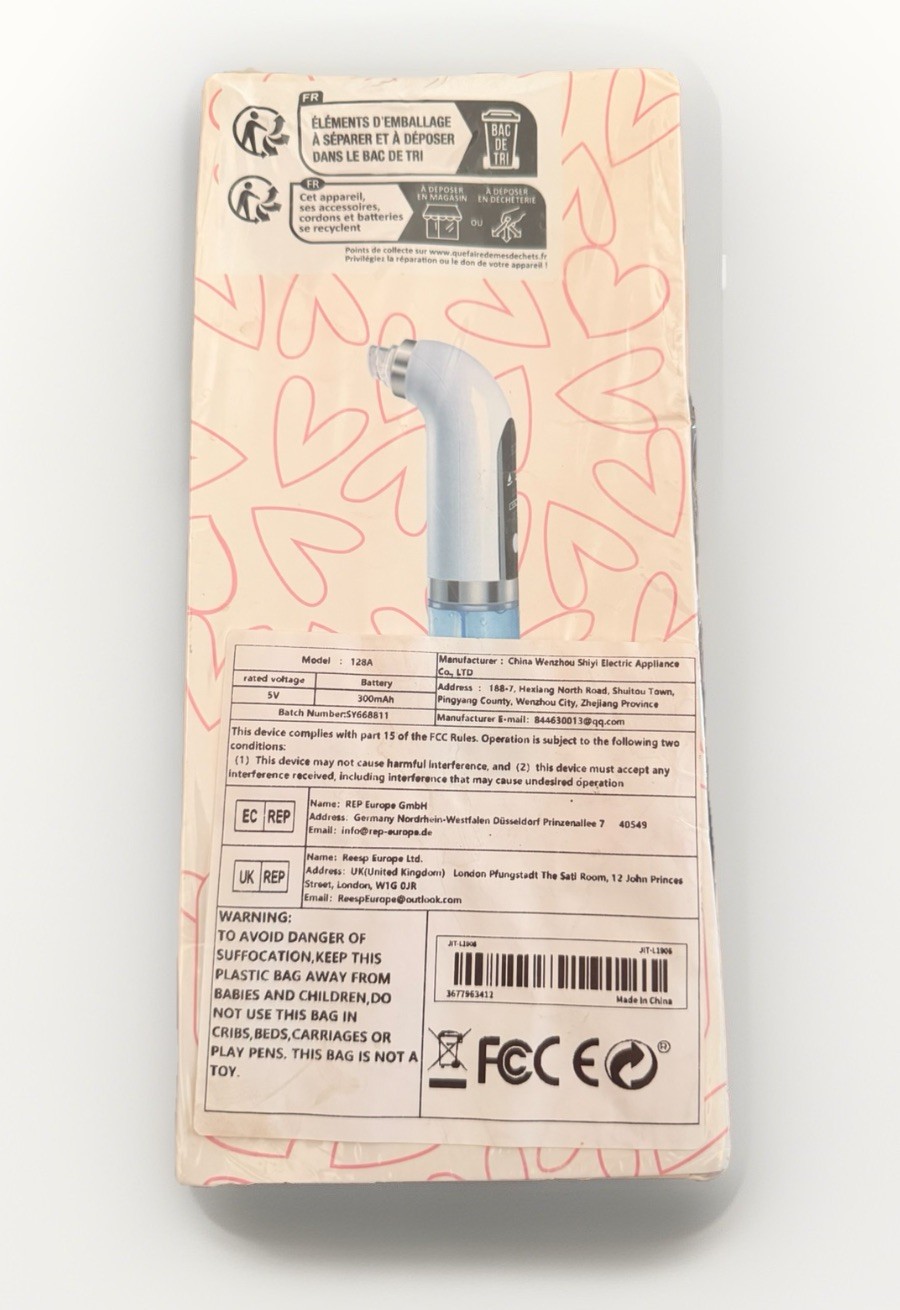 Super Micro Bubble Beauty Instrument Facial Cleansing Device White Blue