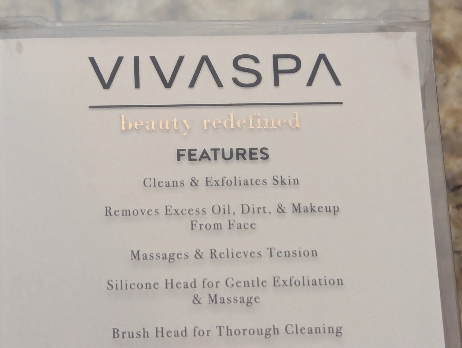 VivaSpa Dual Sided Facial Brush with holder Cleans Pores Massages