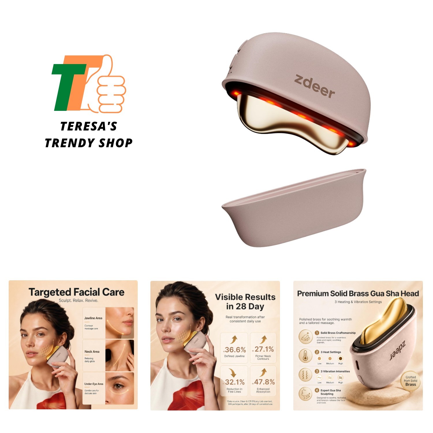 Portable Heated Gua Sha Facial Tool with Ergonomic Design & Anti-Aging Benefits