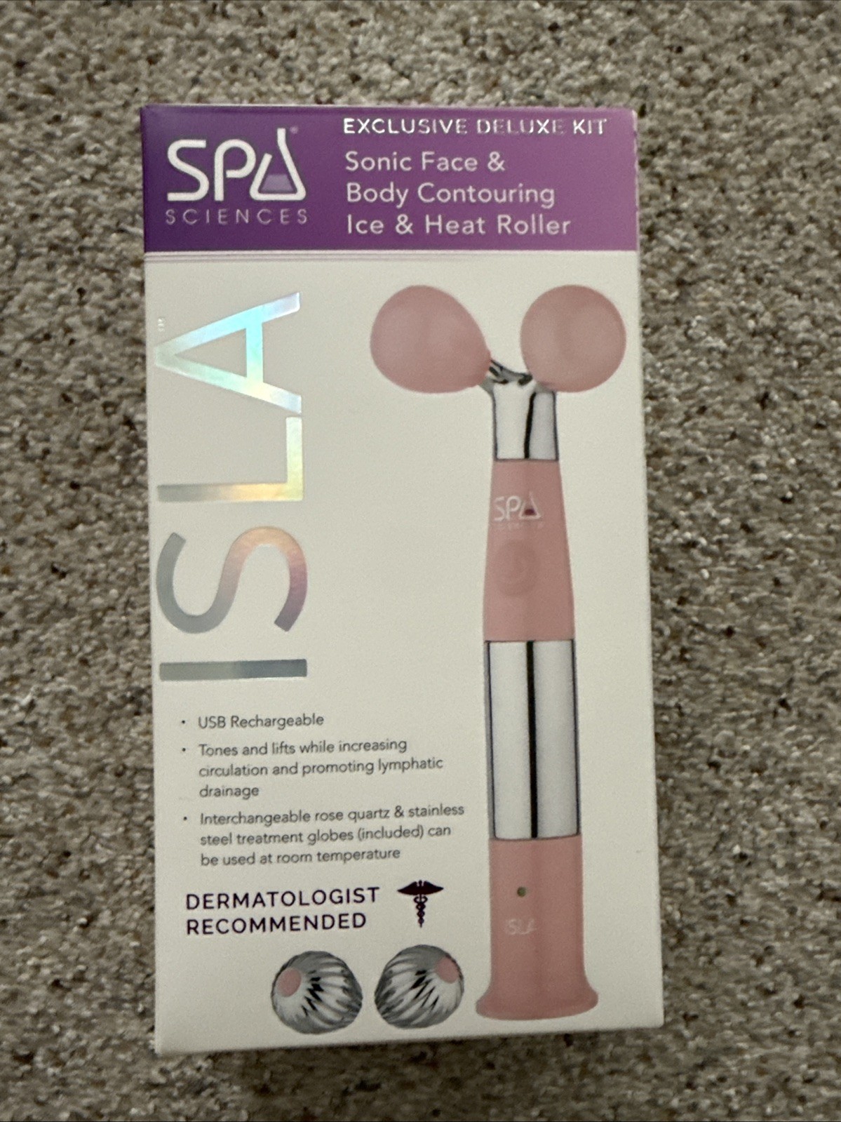 Spa Sciences ISLA Sonic Face & body Contouring Ice & Heat Roller NEW