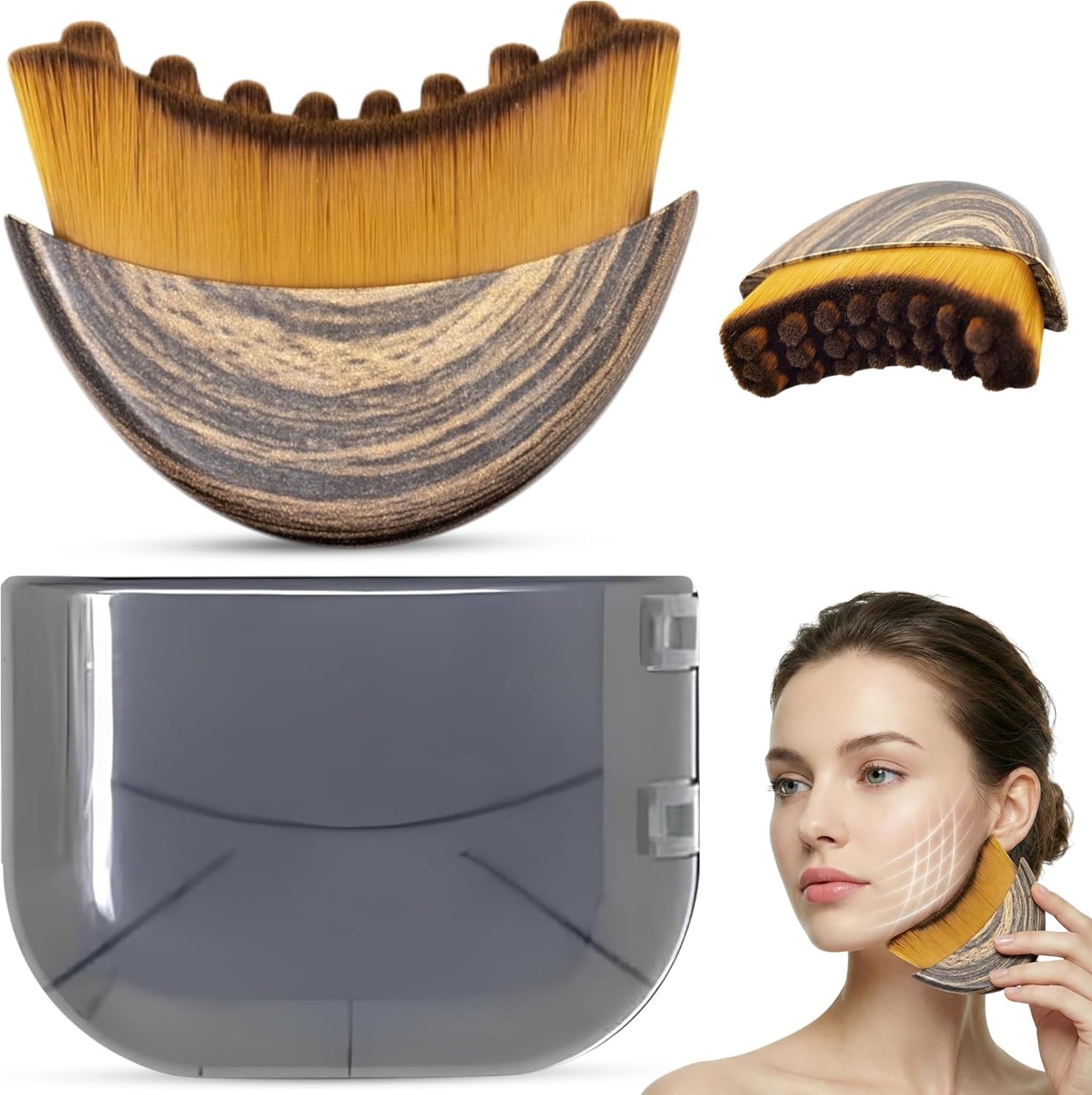 Ultra-Soft Lymphatic Massage Brush for Natural Contouring & Anti-Puffiness