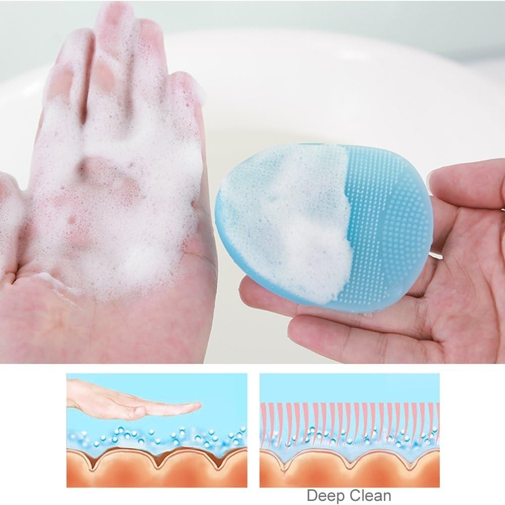 Handheld Silicone Facial Cleansing Pads – Safe for Delicate Skin (Pack of 2)
