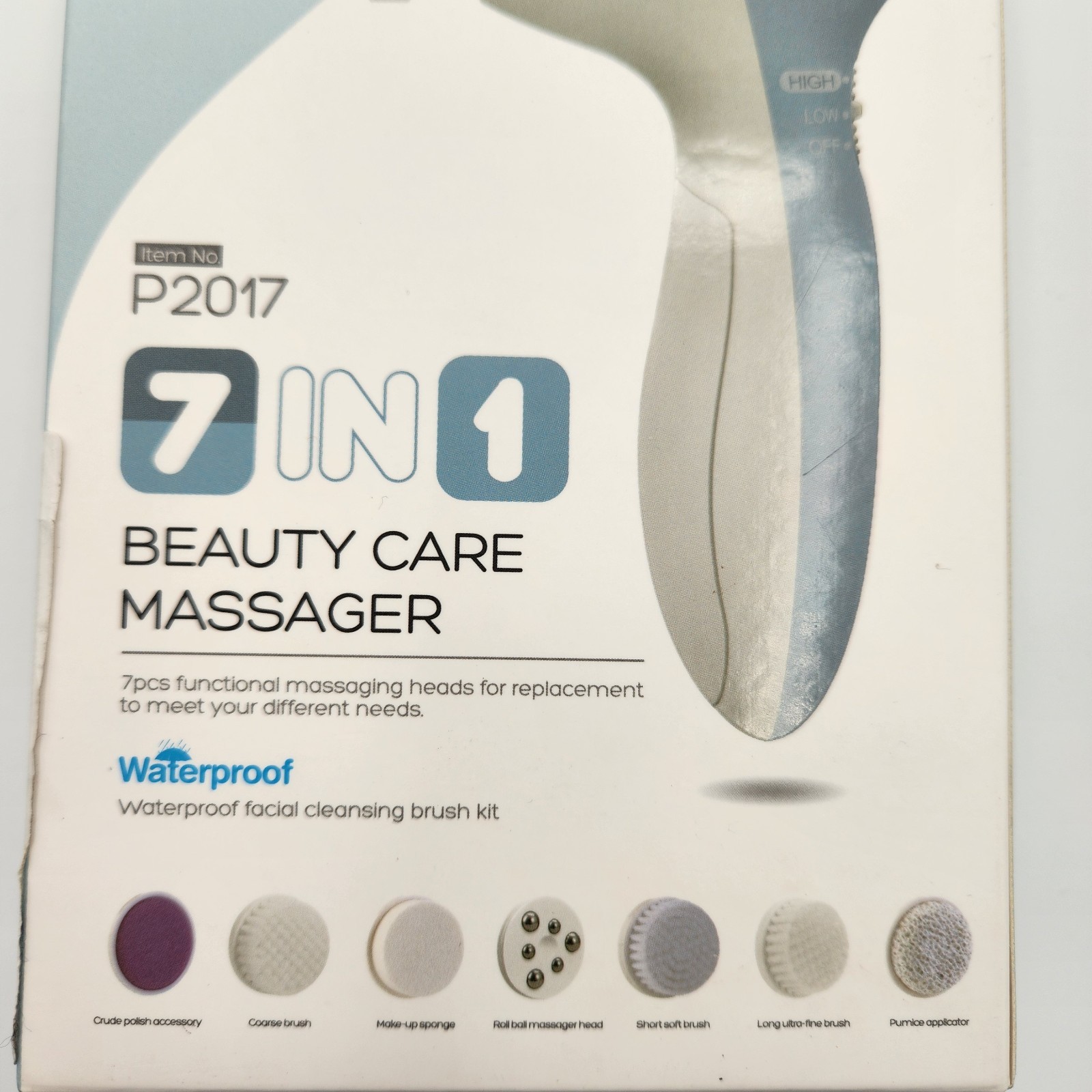 Pixnor Clean Exfoliate Smooth Skin Care P2017 7-in-1 Beauty Care Massager Blue