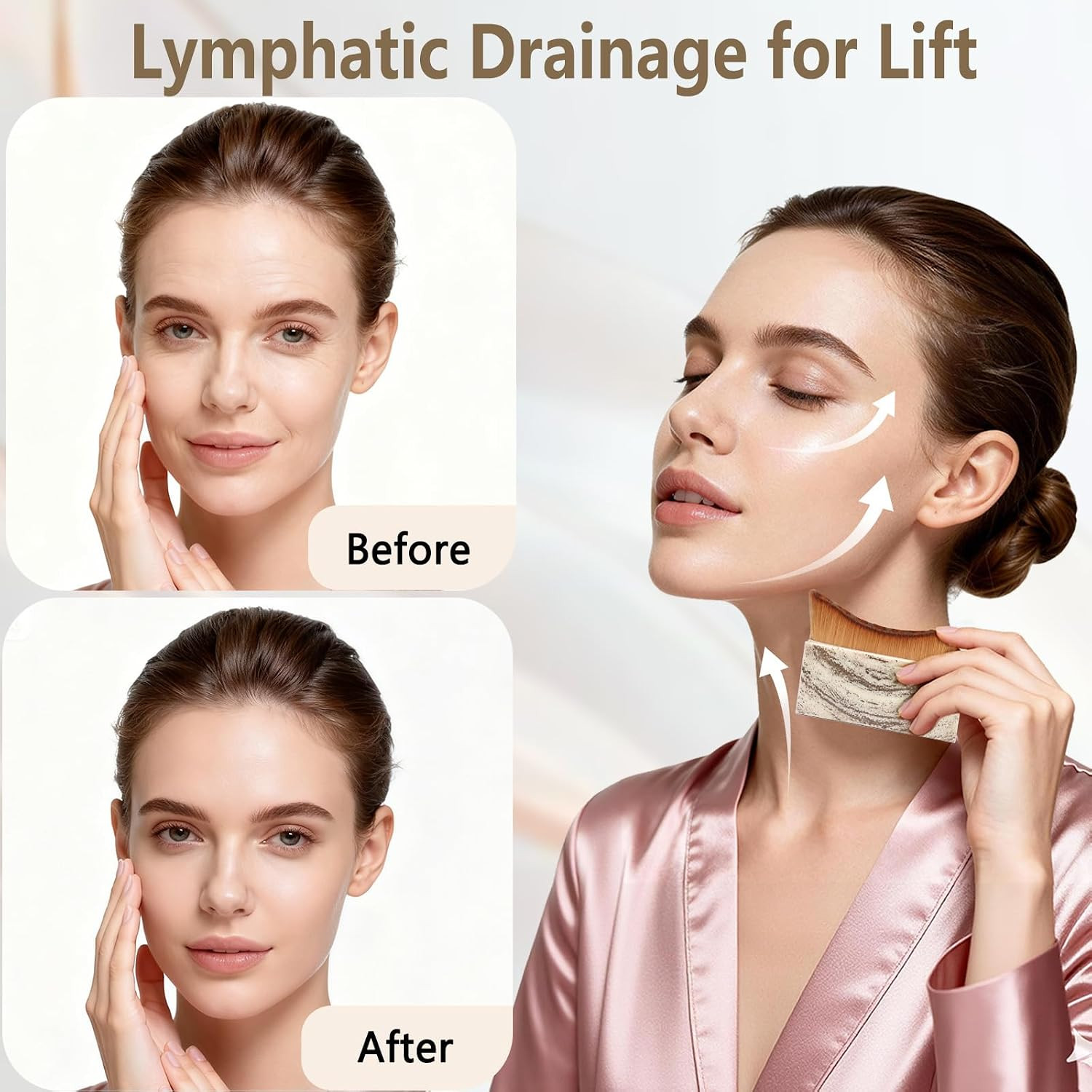 New Lymphatic Contour Face Brush,2026 Jawline Sculpting Lymphatic Drainage Ma…
