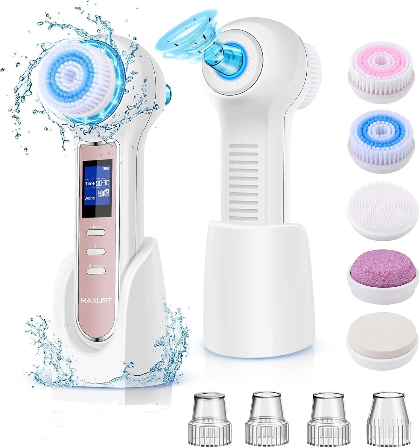 Raxurt Electric Facial Cleansing Brush with Blackhead Remover Vacuum