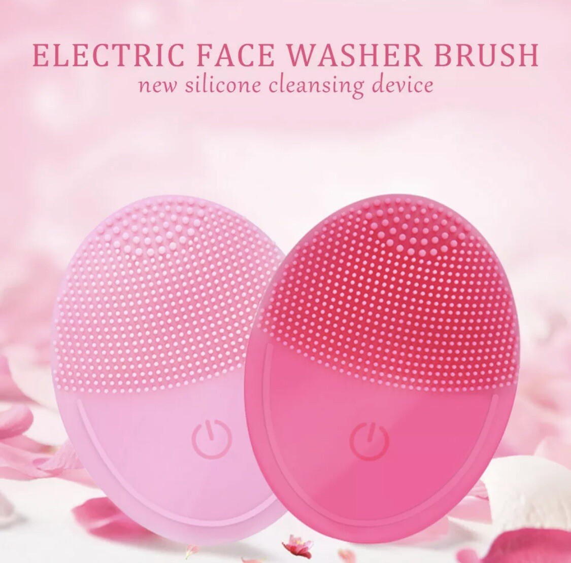 Silicone Electric Facial Cleansing Device (Pink). Free shipping USPS First class
