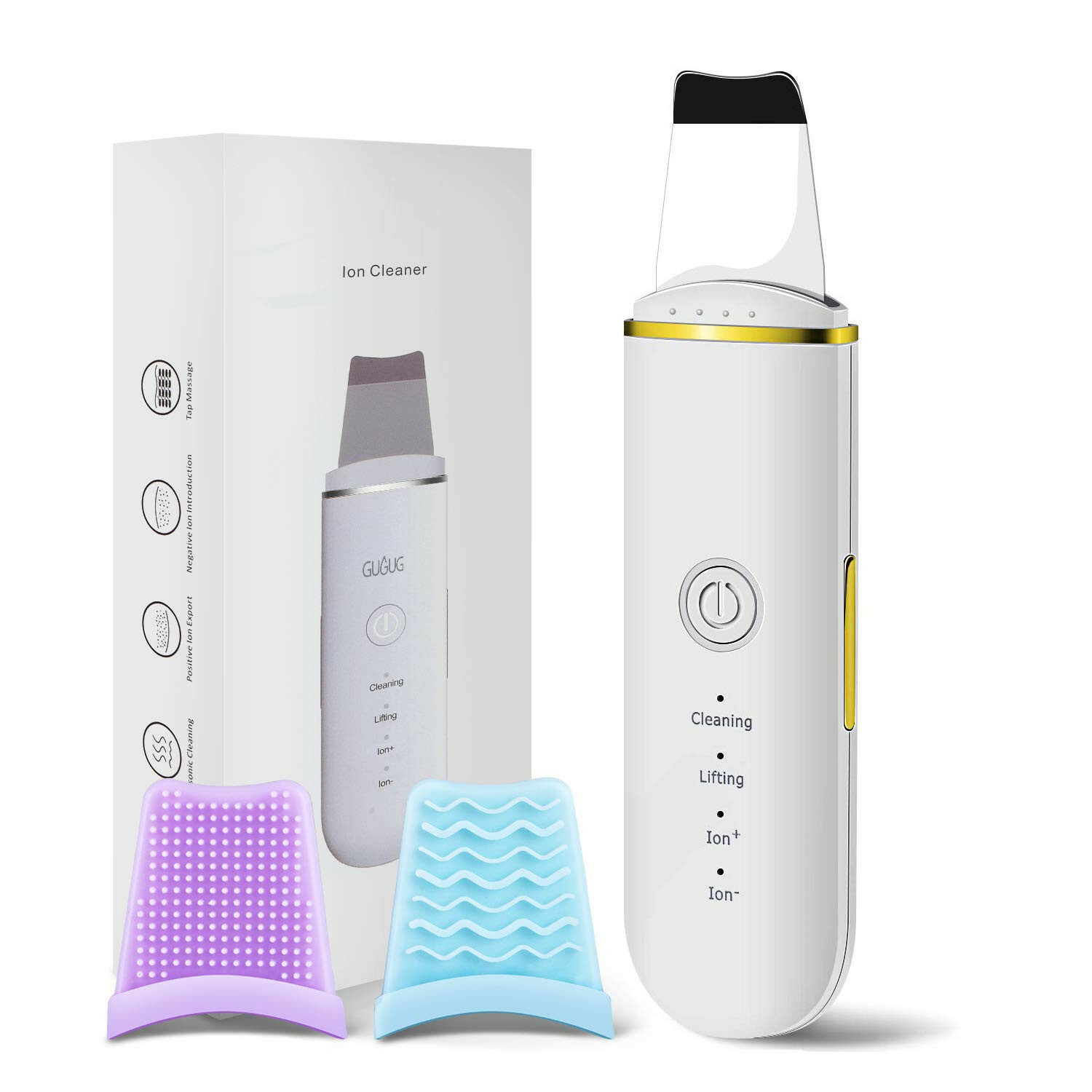 GUGUG Skin Scrubber Skin Spatula, Blackhead Remover Pore Cleaner with 4 Modes