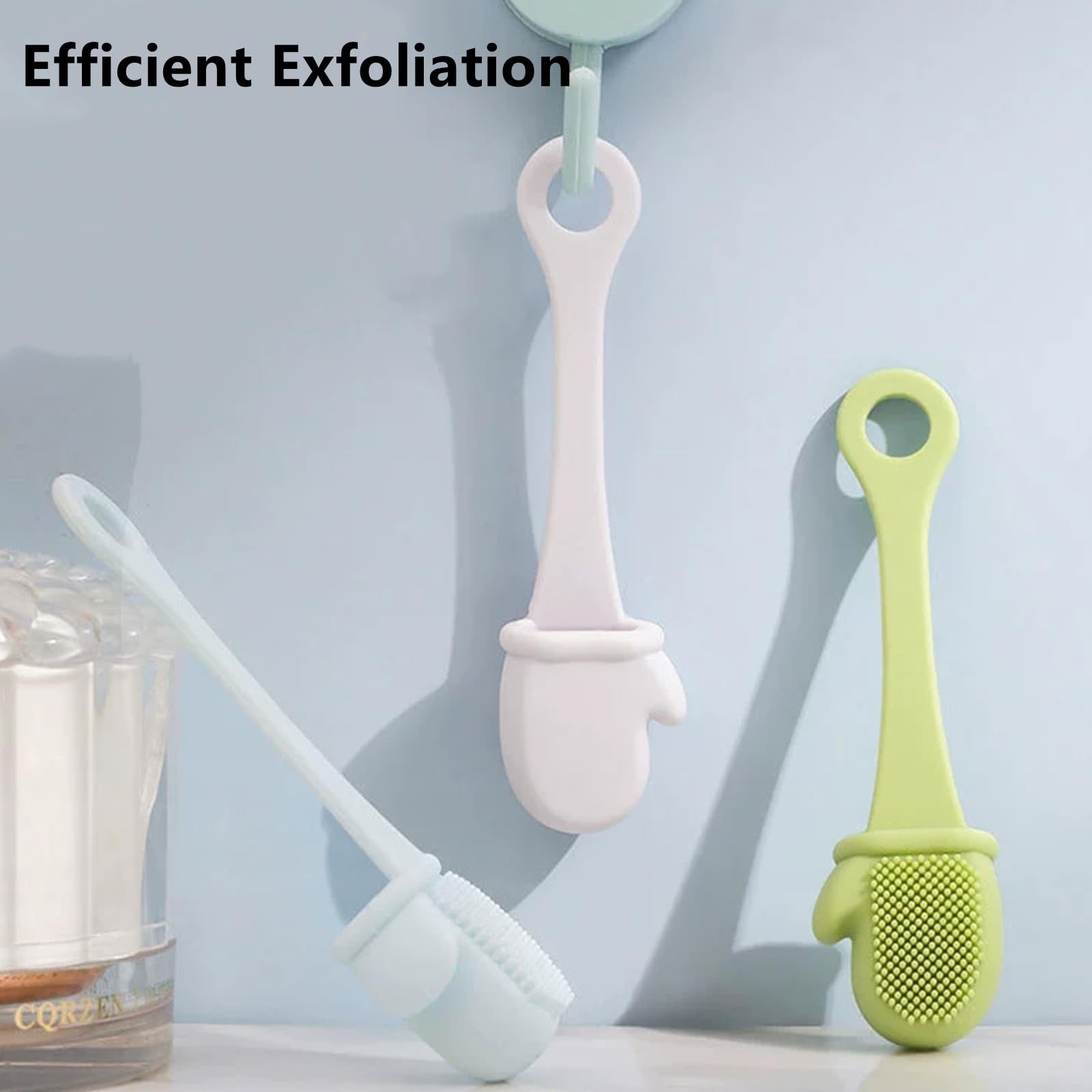 Facial Cleansing Brush, 2 Pcs Silicone Face Scrubber for General, Blue Green