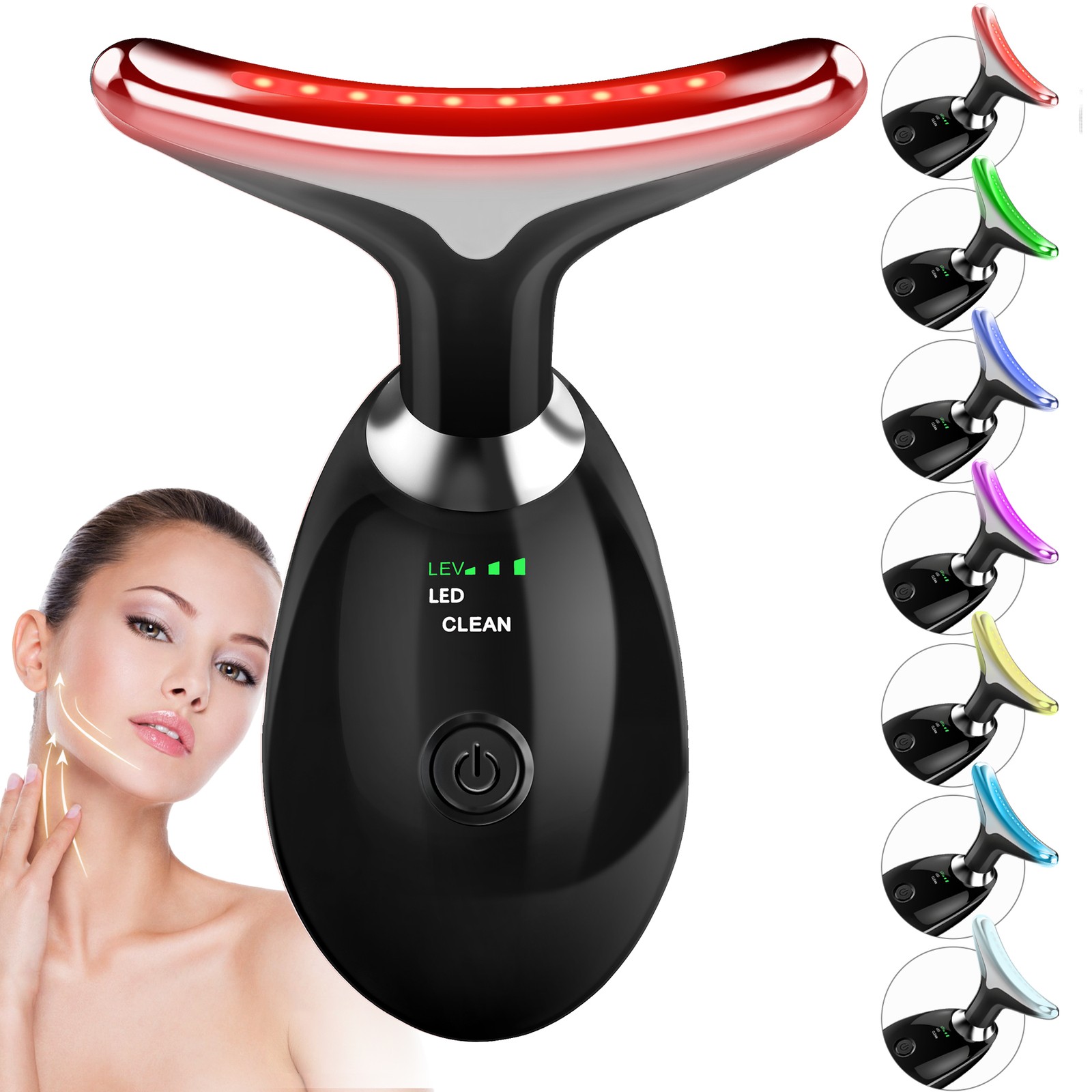 Revitalizing LED & Microcurrent Face/Neck Massager – Therapeutic Facial Lift