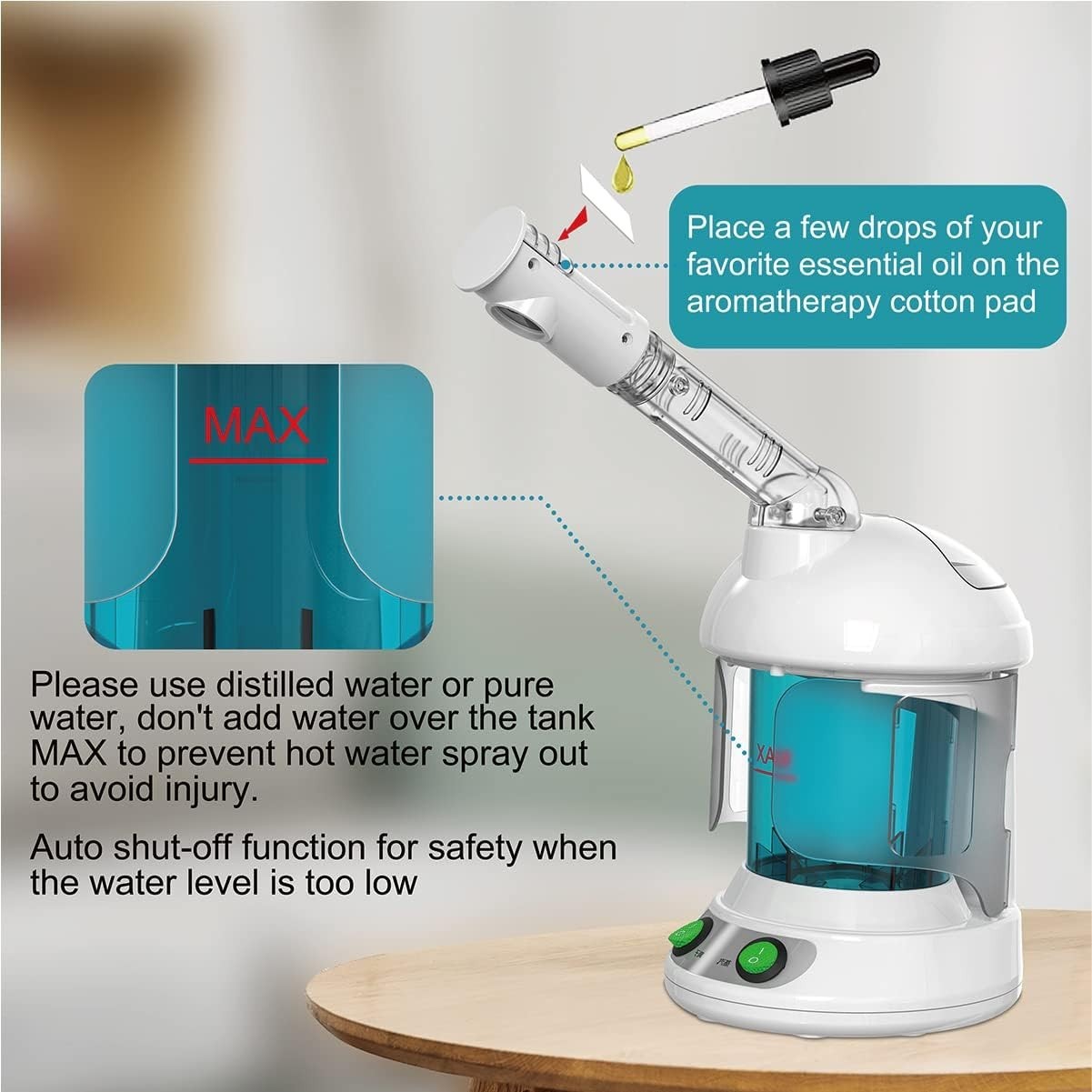 Luxury Facial Steamer for Home & Salon – Unclogs Pores with Aromatherapy