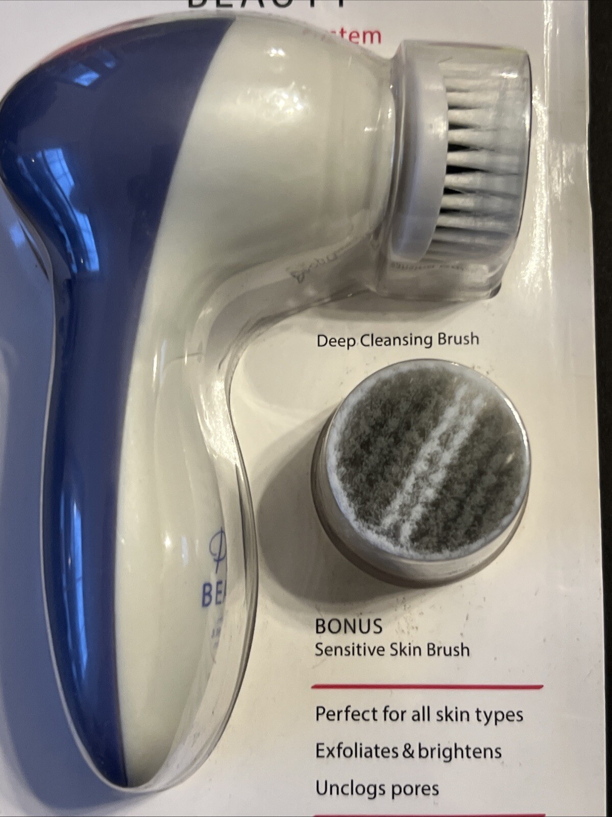 New Plum Beauty Facial Cleansing System 2 Brush Heads NEW