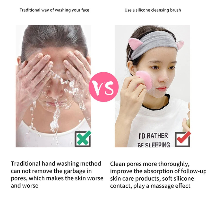 Silicone Face Cleansing Brush Washing Pad Exfoliating Blackhead Remover Facial D