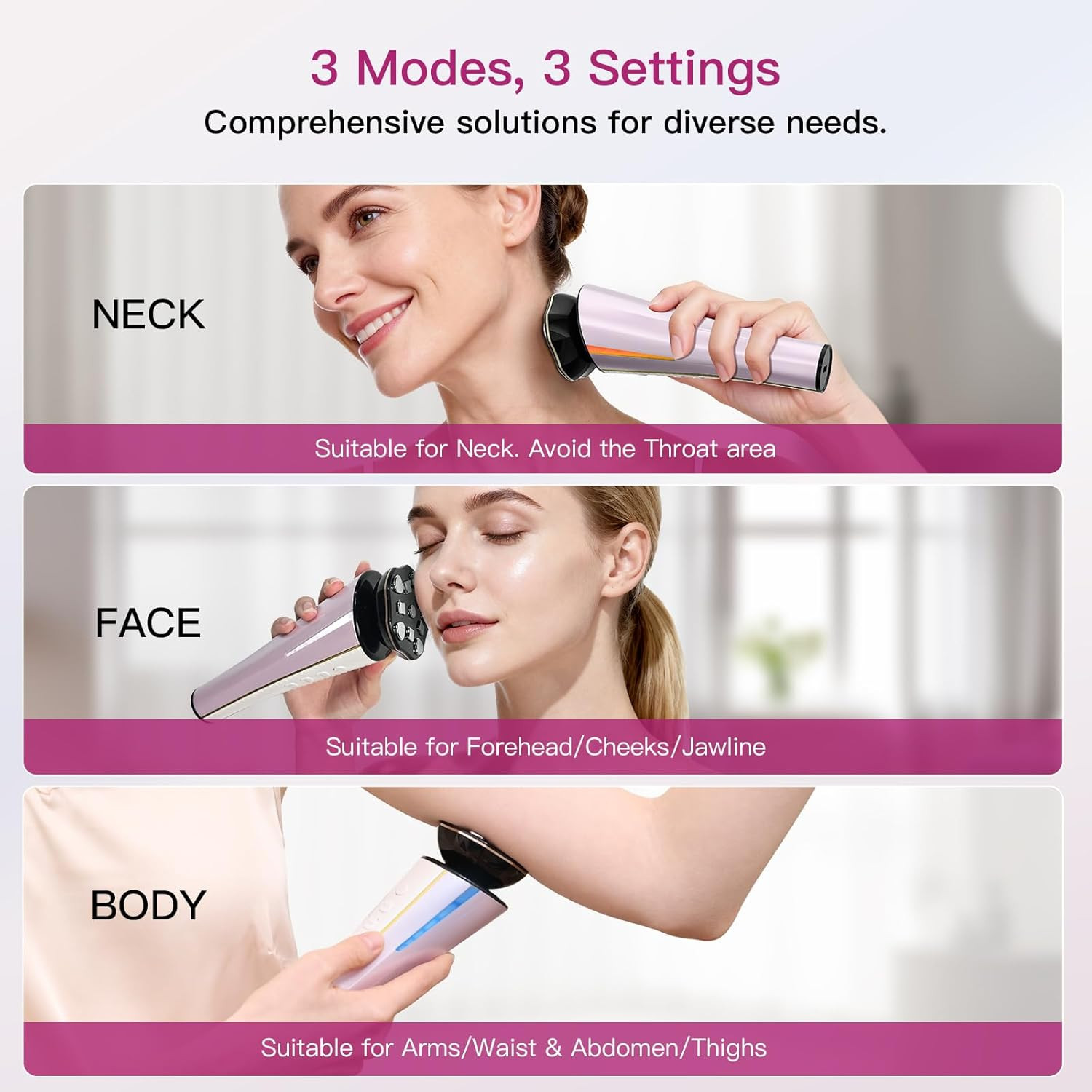 Microcurrent Facial Device 4-In-1 Beauty Device with Red Light Therapy and Blue