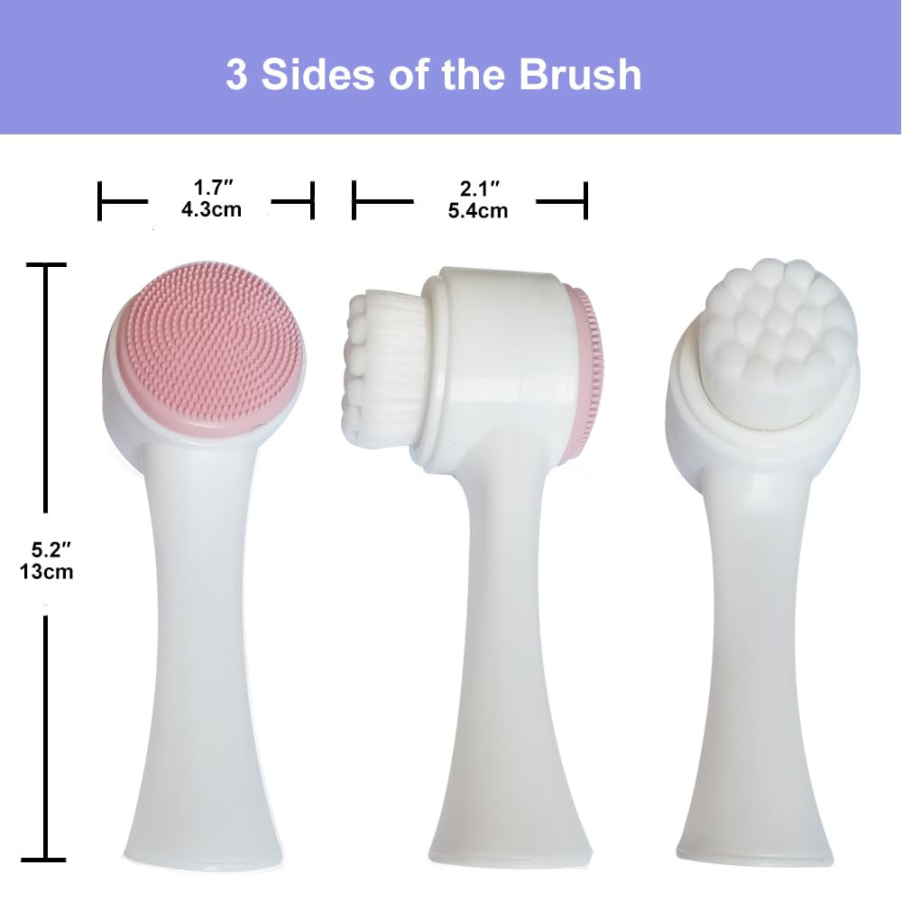 9-In-1 Face Scrubber Face Cleaning Brushes Super Soft Silicone Cleanser Brush an