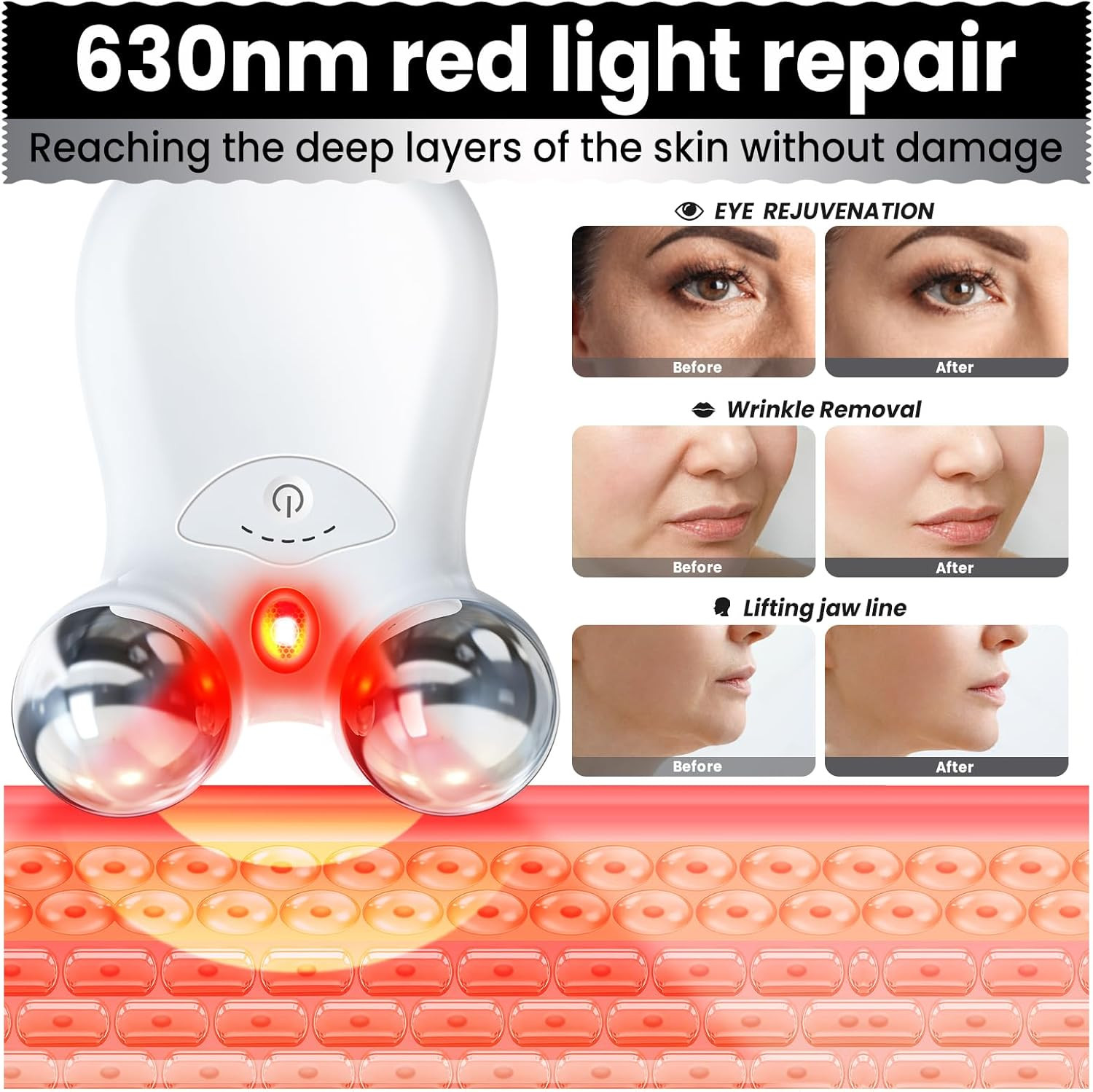 Microcurrent Facial Device,Latest Red Light Technology，Enhances the Ability to L