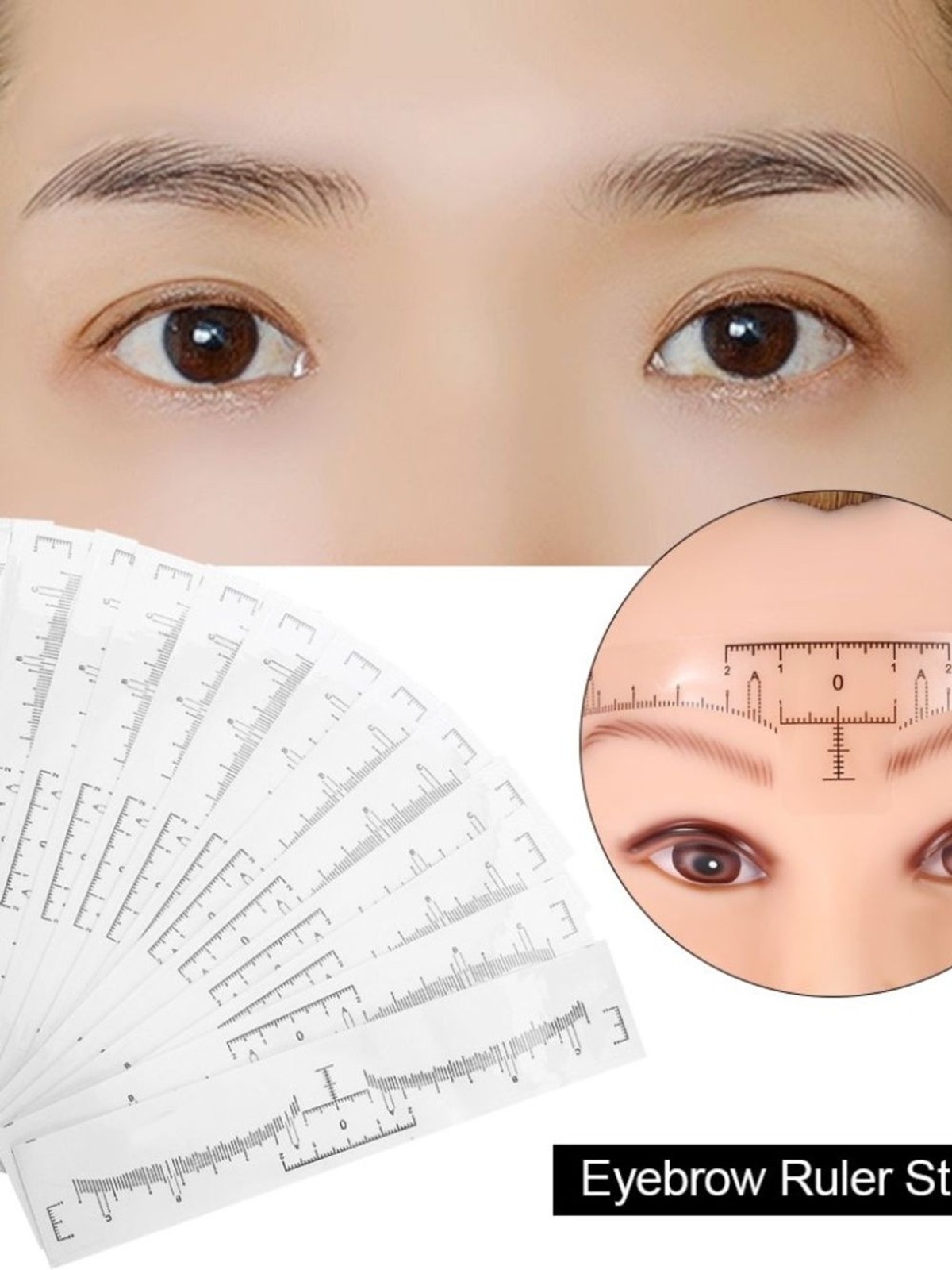 50Pcs Disposable Adhesive Eyebrow Ruler Makeup Stickers