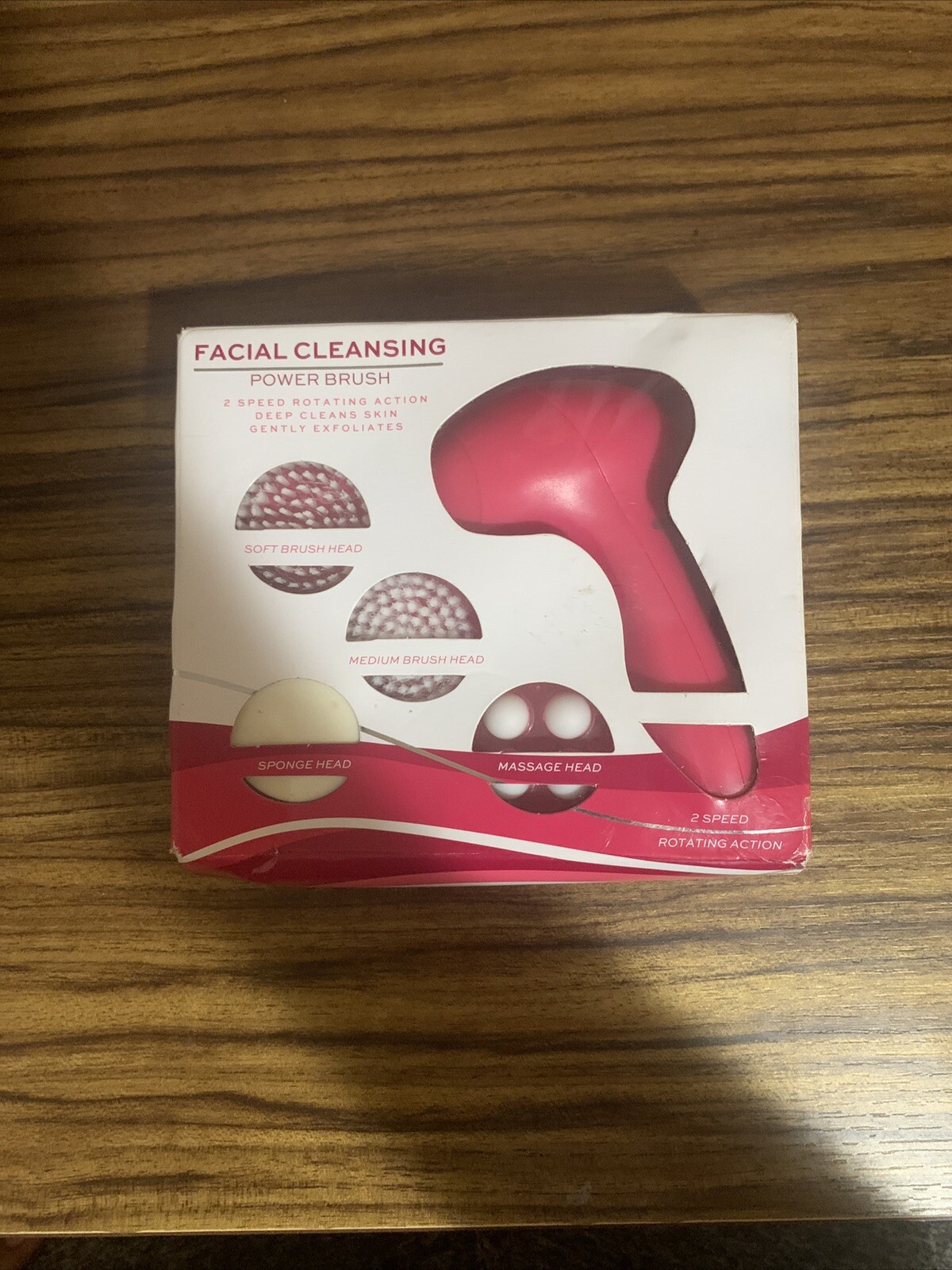 Facial Cleansing Handle & 2 Brush Heads Massage & Sponge Head New b·pure Power