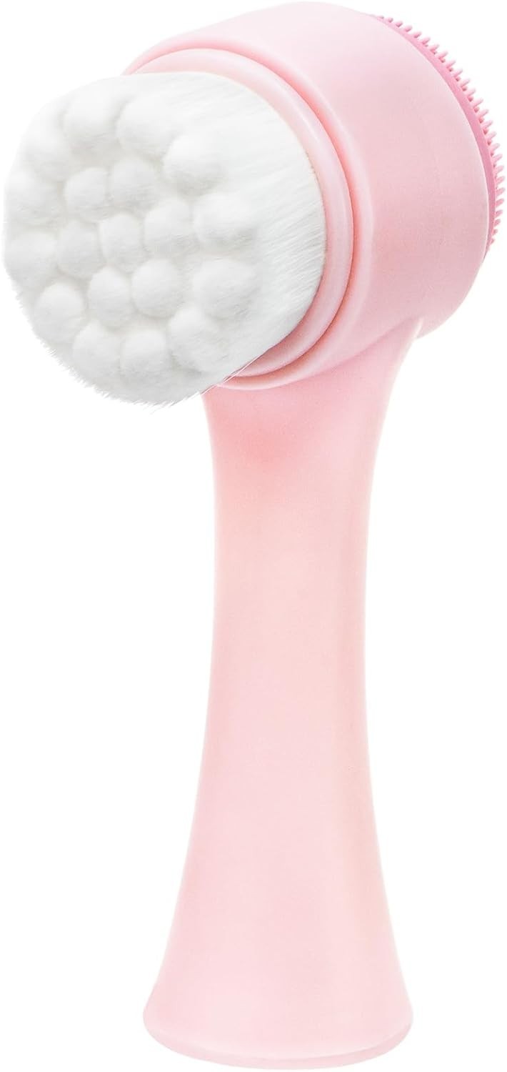 2-in-1 Silicone Facial Cleansing Brush & Exfoliator, Soft Bristles for Deep Pore
