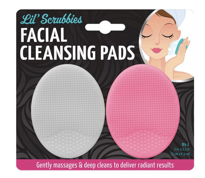 Lil’ Scrubbies FACIAL CLEANSING PADS 2 Gray Pink Deep Cleanse 2 In x 2.5 In New