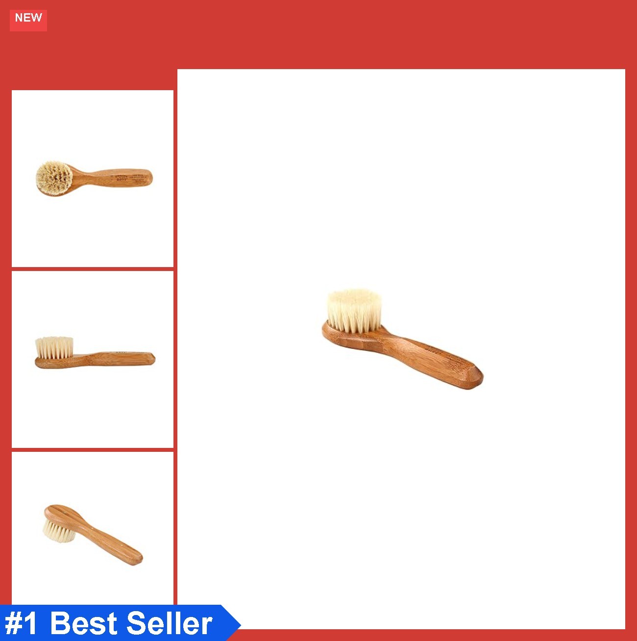 Facial Cleansing Brush Natural Bristle Wood Handle Manual Skin Exfoliator Face
