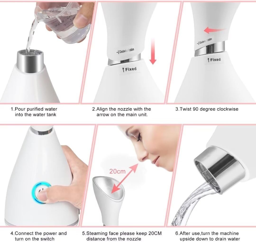 Eco-Friendly Nano Facial Steamer for Deep Cleaning & Relaxation – 1 Count