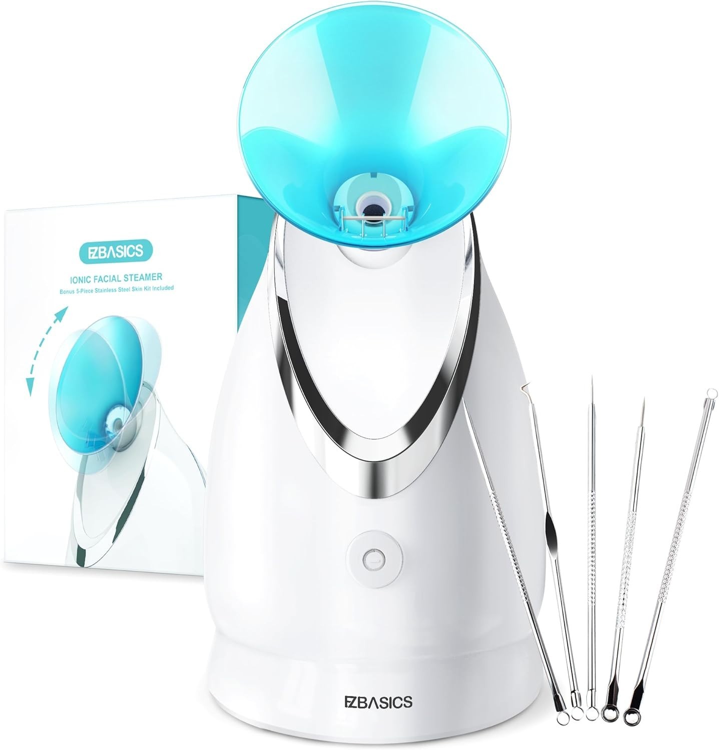 Nano Ionic Facial Steamer with 5-Piece Skin Kit – Deep Cleansing & Moisturizing