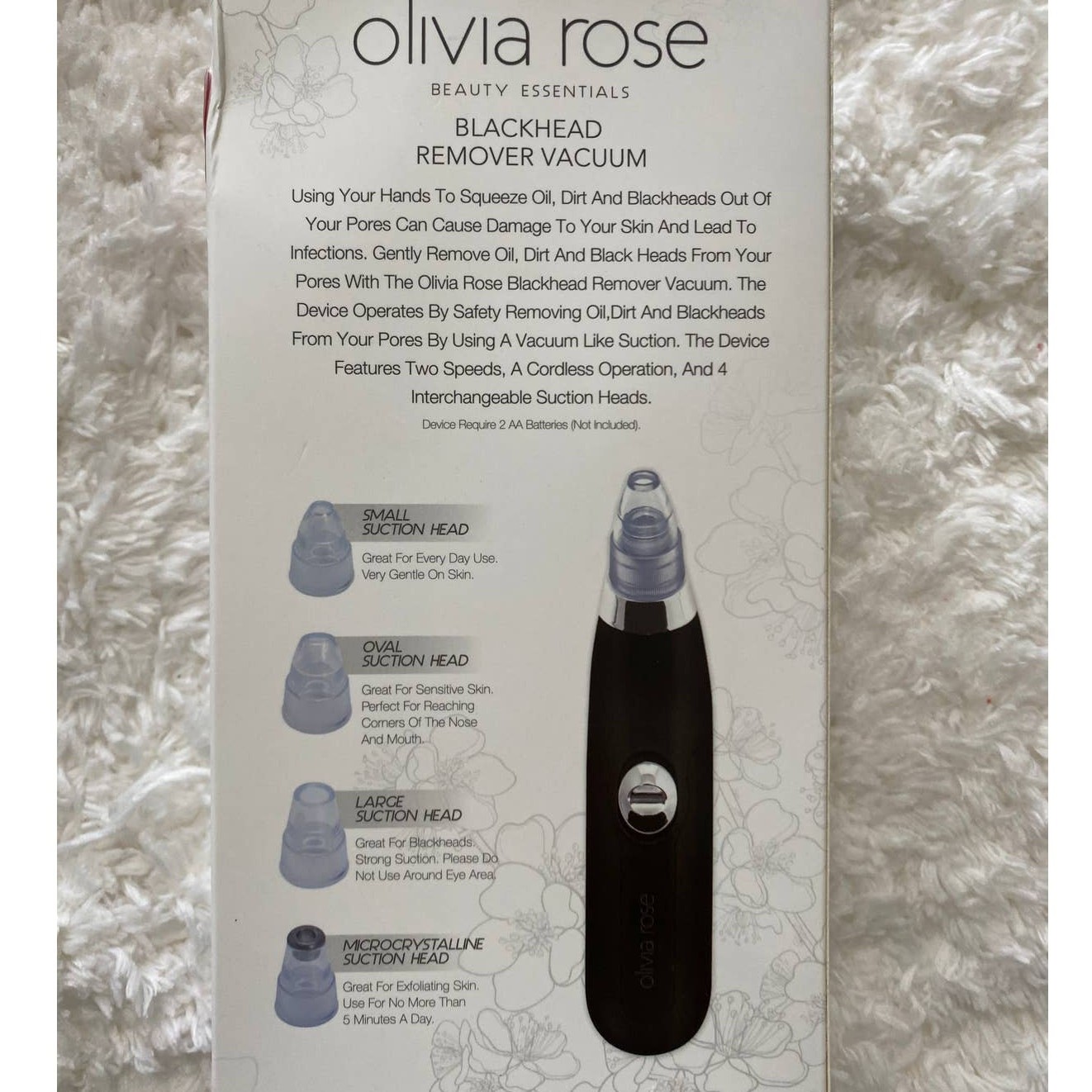 Olivia Rose Electric Vacuum Blackhead Remover Face Suction Pore Cleanser NEW