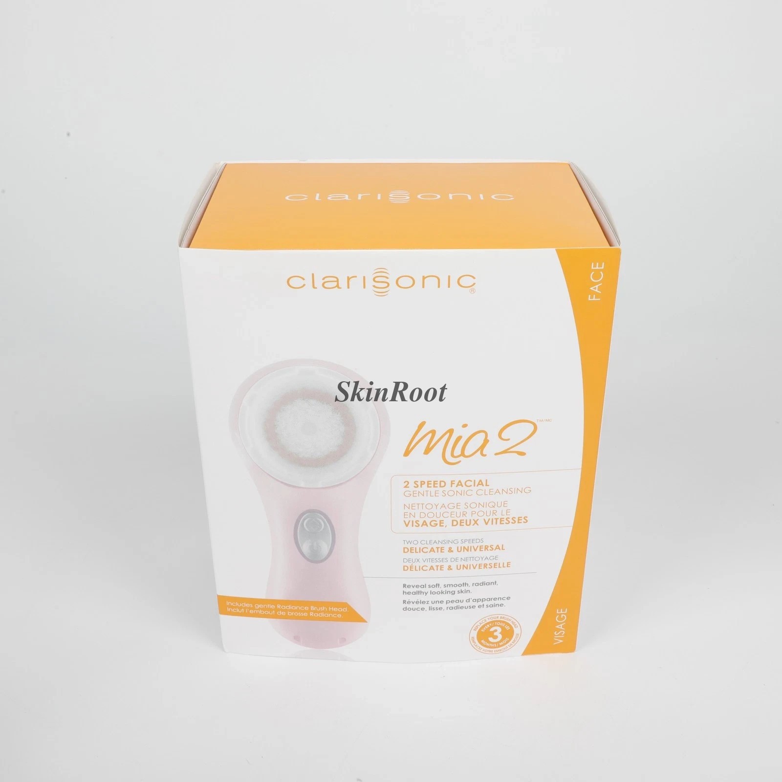 New Clarisonic Mia 2 Sonic Facial Cleansing Brush System – Pink 2 Speeds