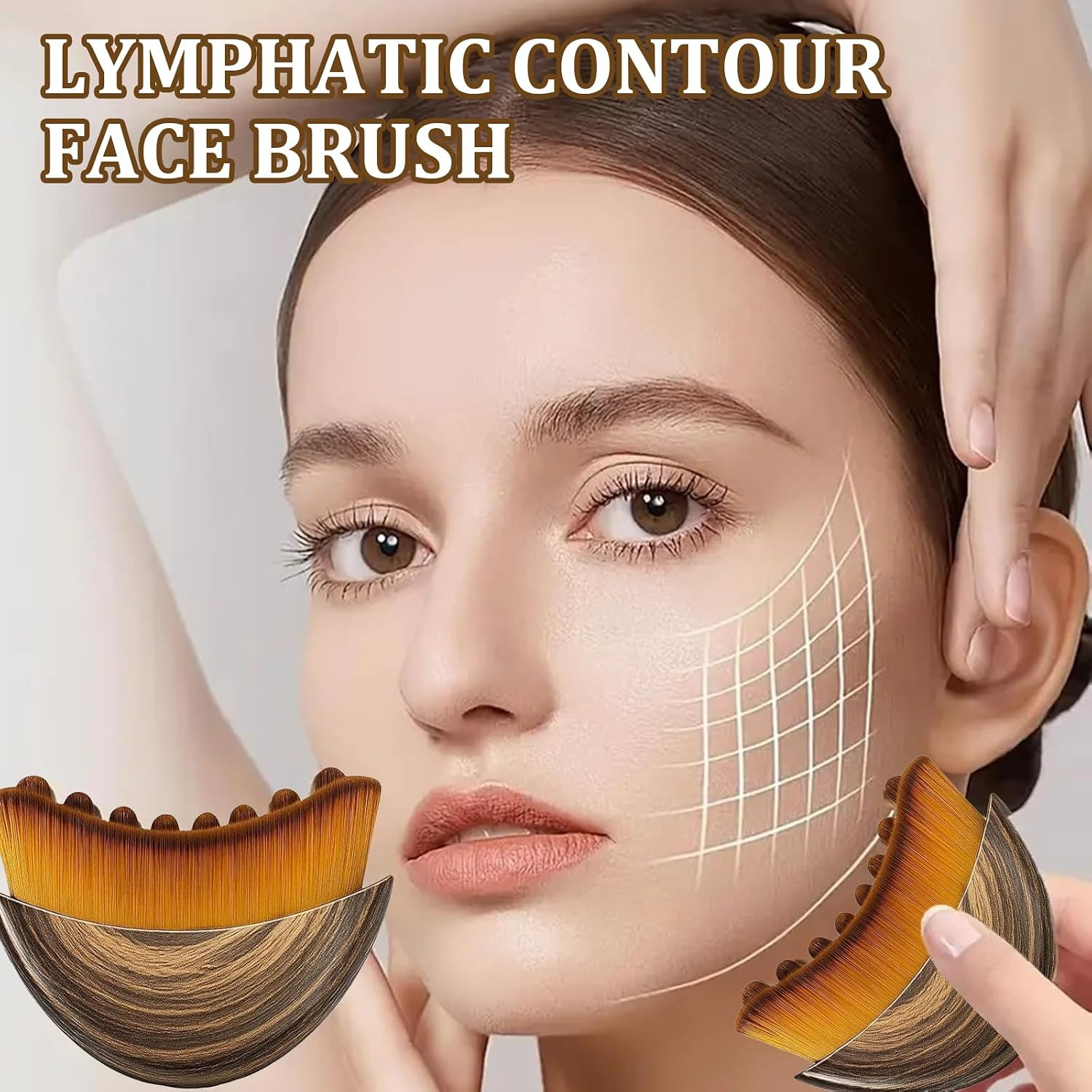 2 PCS Lymphatic Contour Face Brush, Face Brush for Lymphatic Drainage, Natura…