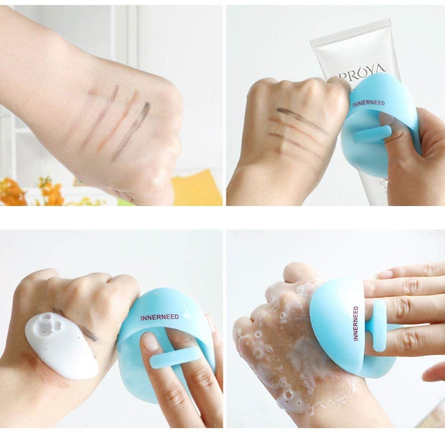 INNERNEED Super Soft Silicone Face Cleanser and Massager Brush Manual Facial …