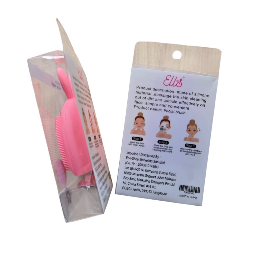 2x Ells Silicone Facial Cleansing Brush (Pink & Purple)