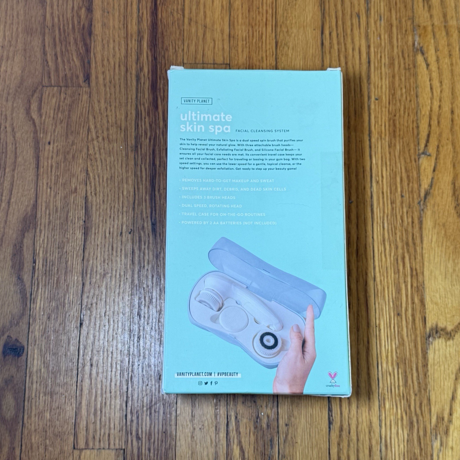 Vanity Planet Facial Cleansing Brush Ultimate Skin Spa w 3 Brushes Blue *no Case