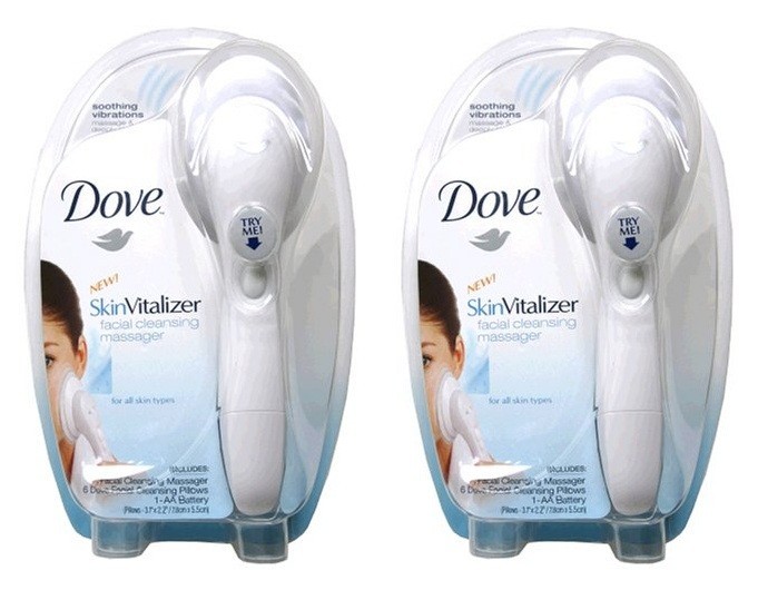 Pack 2 Dove Skin Vitalizer Facial Cleansing Massager With 6 Cleansing Pillows