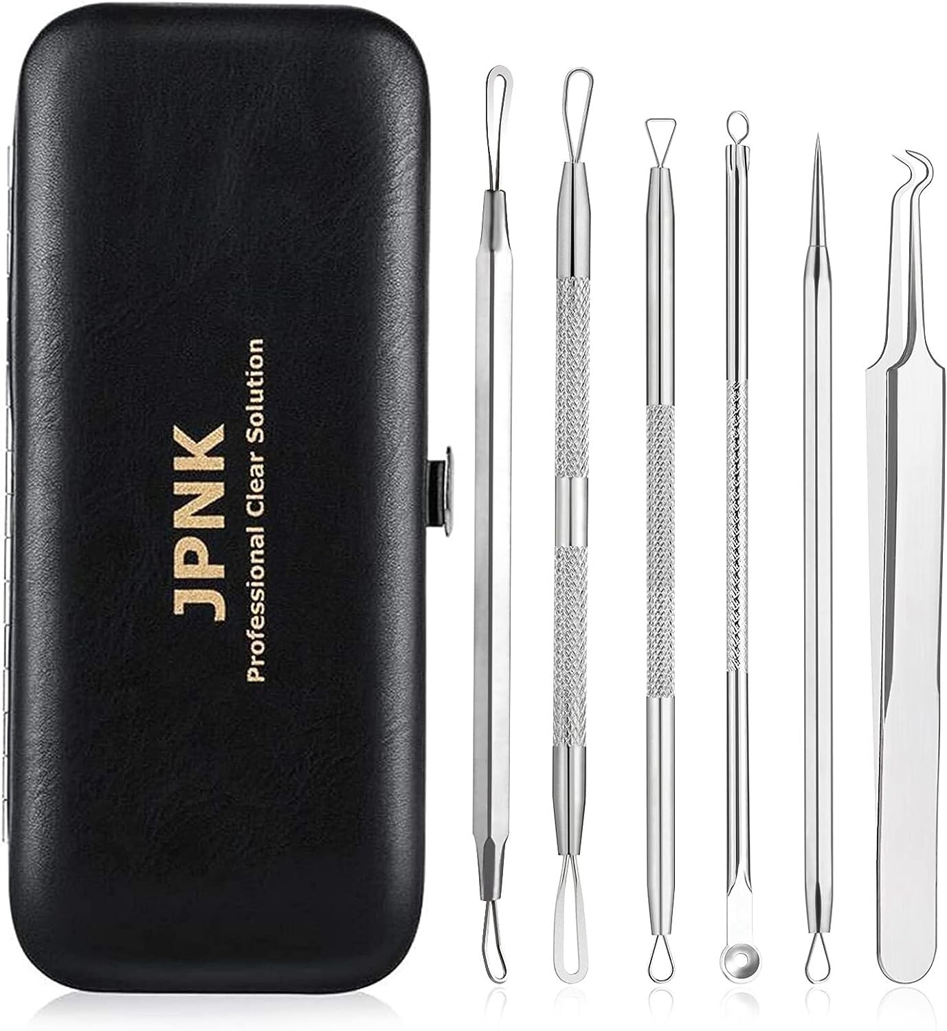 Blackhead Remover Tweezers Set Stainless Steel Curved Comedone Extractor Kit