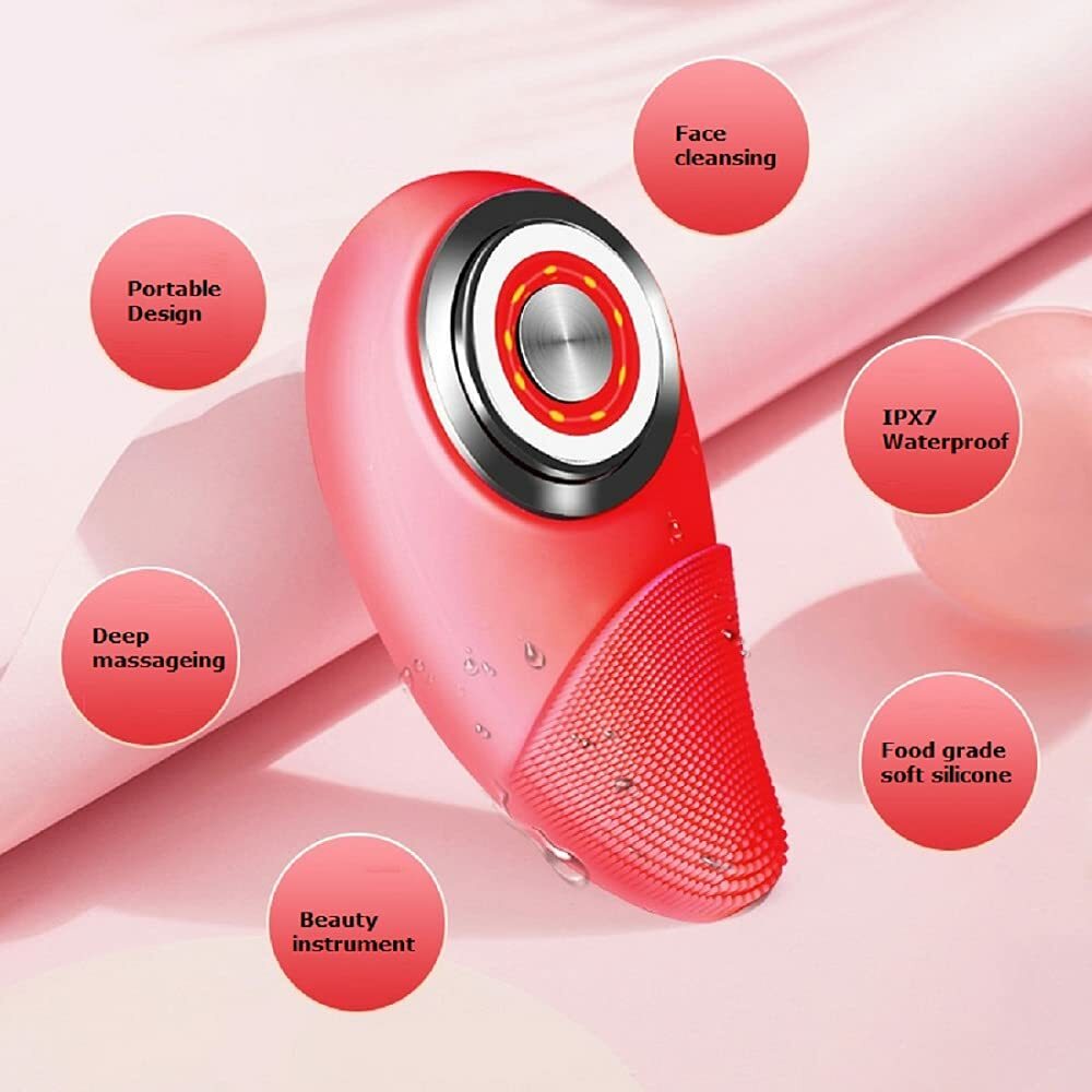 Facial Cleansing Brush Face Massager Electric: with Soft Silicone, Waterproof