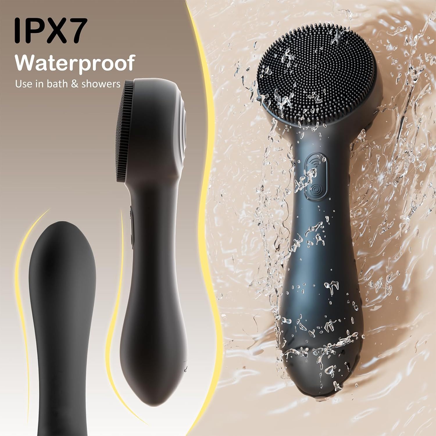 Facial Cleansing Brush Silicone Face Scrubber Waterproof Rechargeable Exfoliator