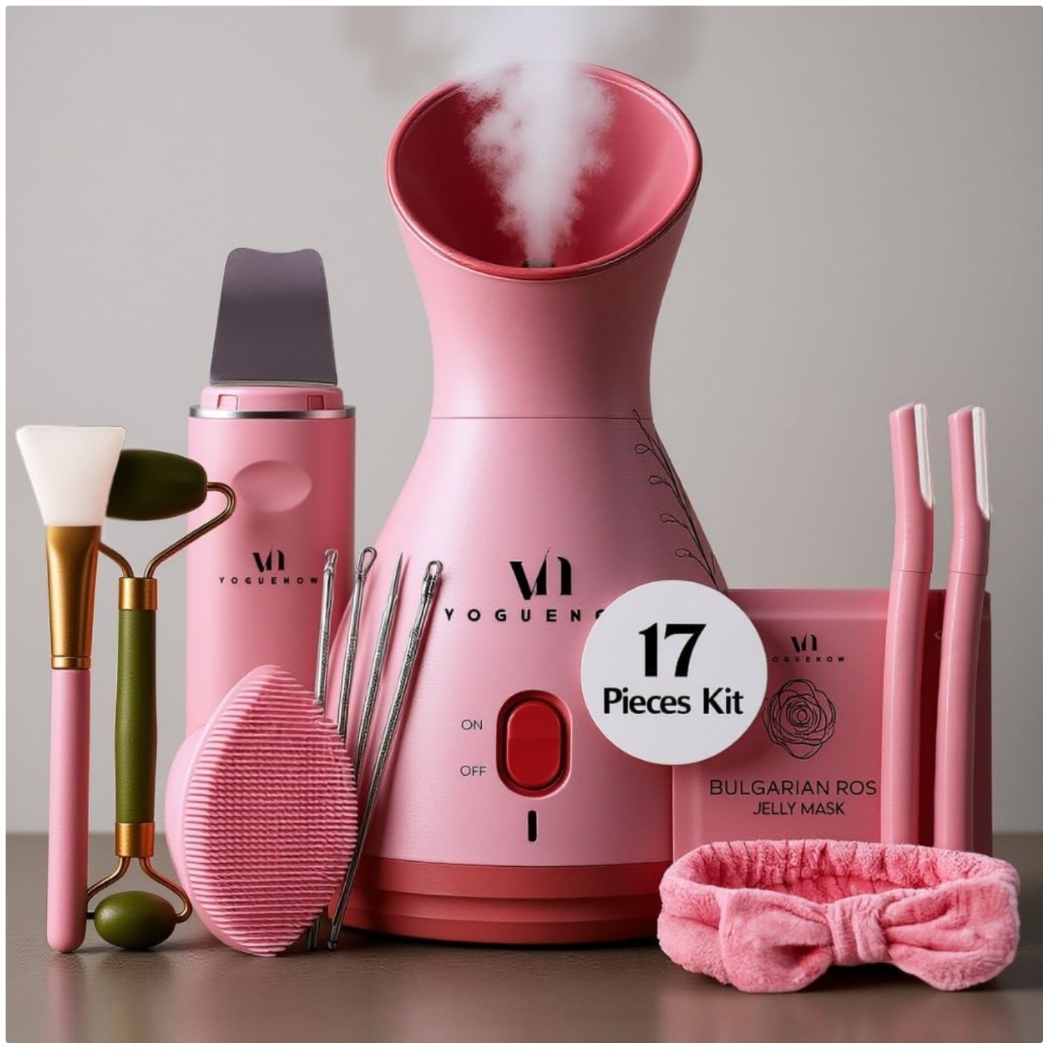 Complete Home Spa Experience: Facial Steamer and 17 Essential Skin Tools