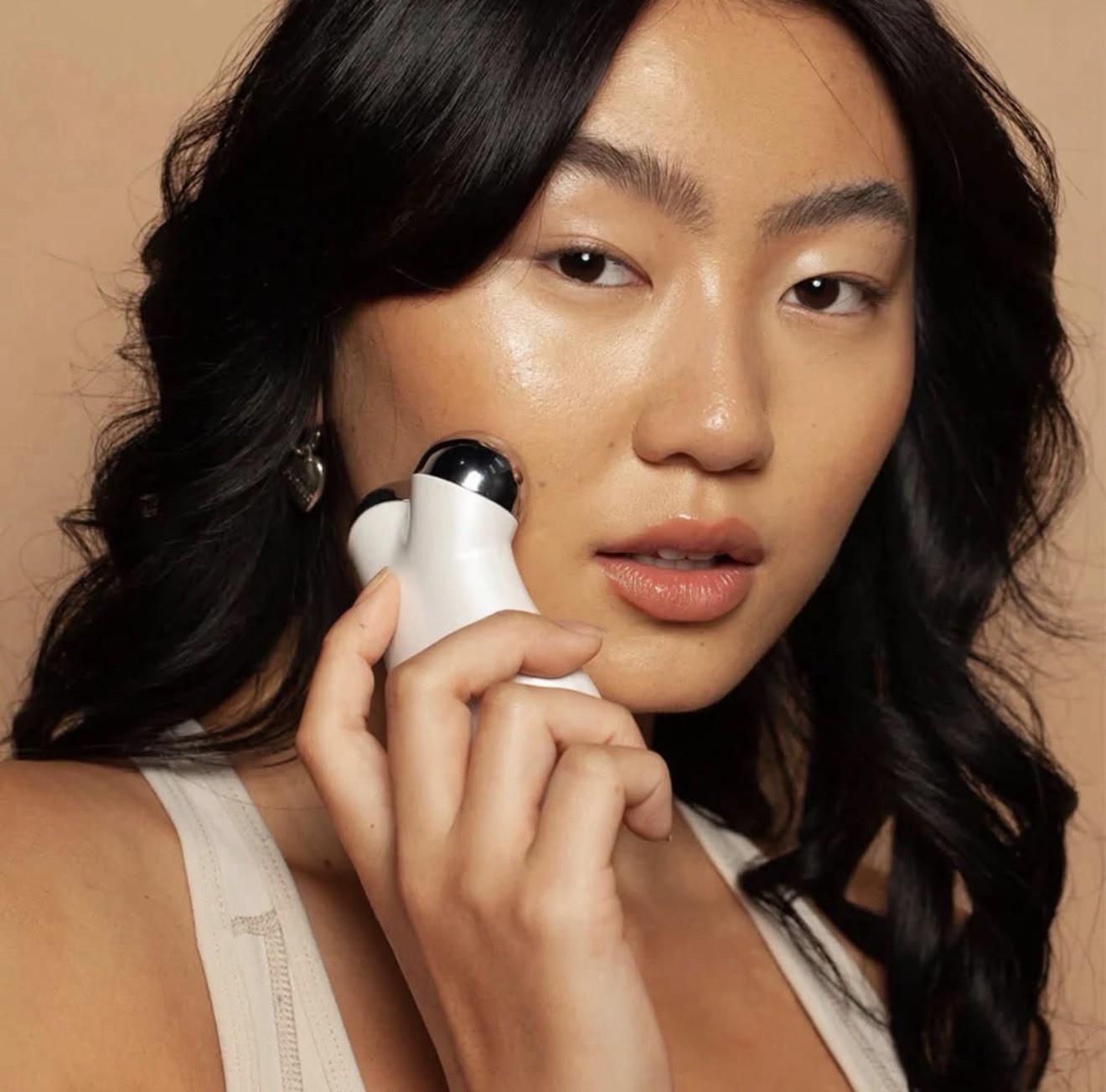 NuSculpt Skincare Facial Toning Device With LED Light Therapy – White