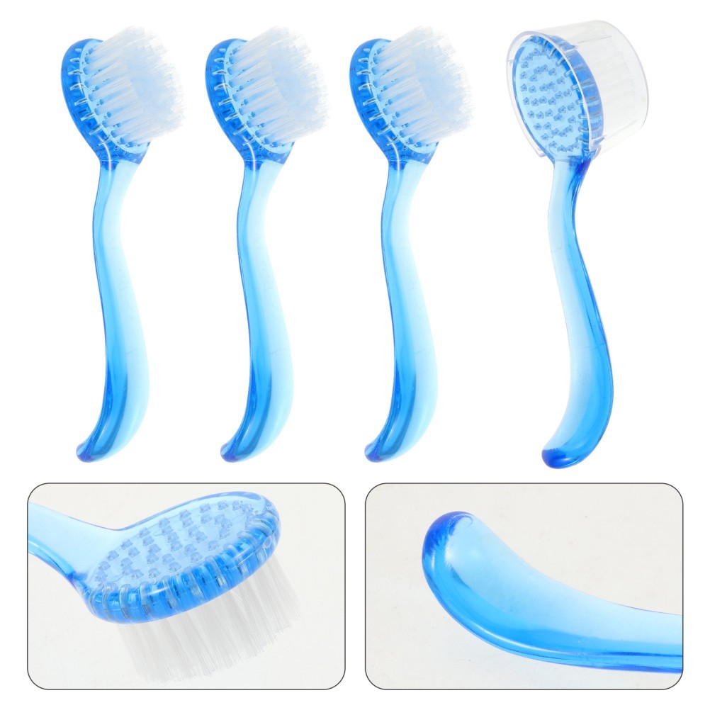 4Pcs Durable Face Cleaning Brush Ergonomic Handle Sky Blue for Home Use