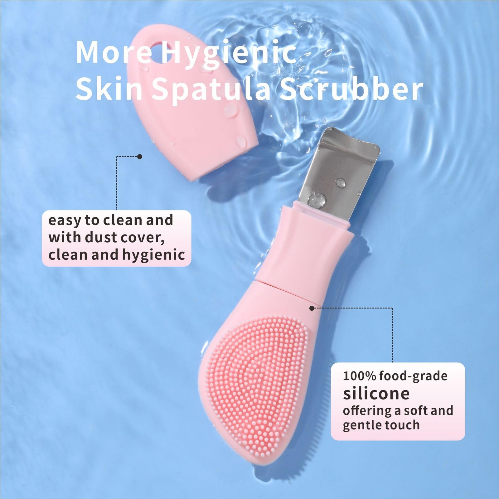 Silicone Face Scrubber Blackhead Remover Tool,Mask Applicator for Pink