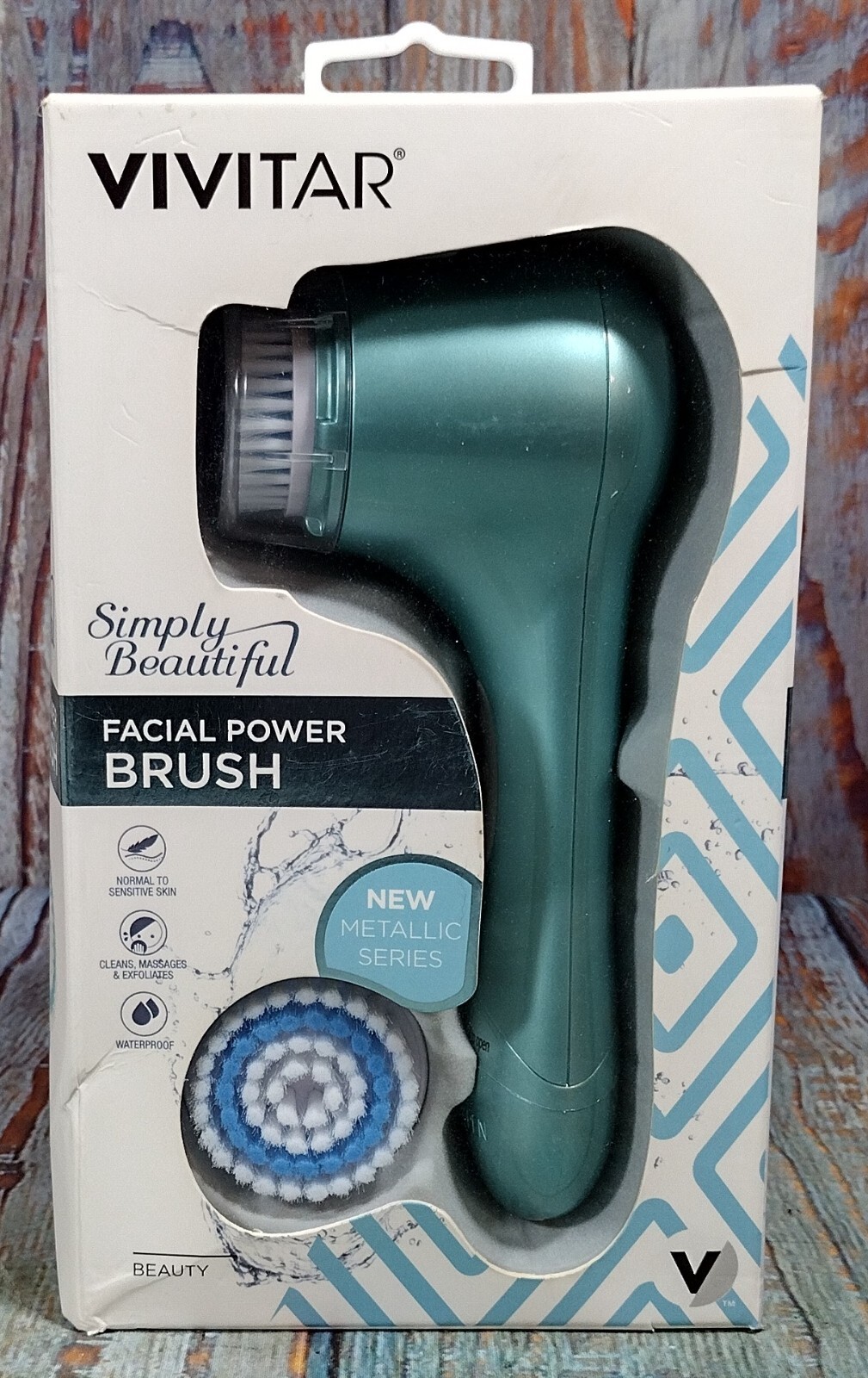 Vivitar Simply Beautiful Facial Power Brush – Metallic Series -GREEN- BRAND NEW