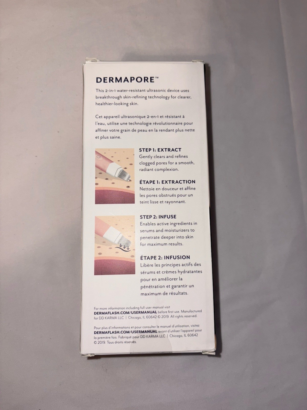 DERMAFLASH Dermapore Pore Extractor And Serum Infuser – Icy Pink