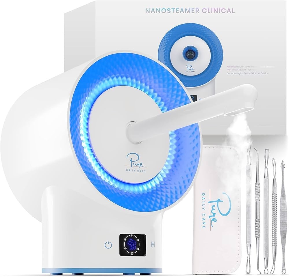 Pure Daily Care NanoSteamer Clinical Facial Steamer w/ Extraction Tools, for Cl…